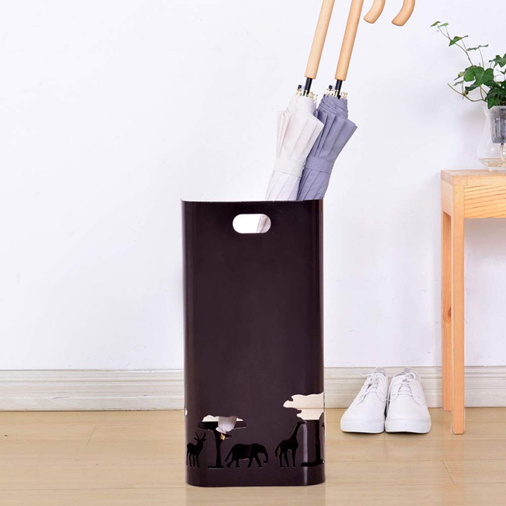 Black Metal Umbrella Holder Stand - Indoor Umbrella Storage Rack for Canes & Walking Sticks - Durable Home & Office Organizer for Entryway, Porch, and Mudroom Organization