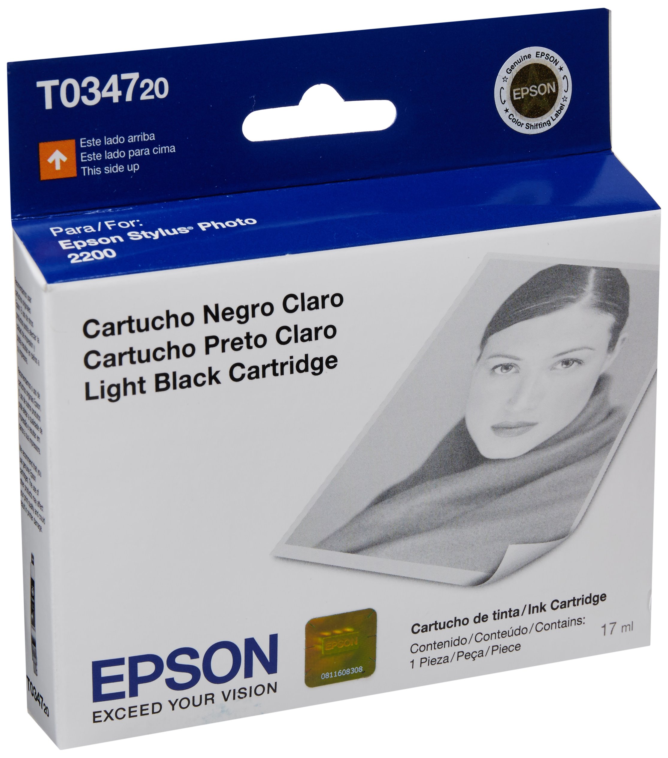 Epson T034720 Stylus Photo 2200 Light Black Ink Cartridge - High-Quality Replacement for Photo Printing, Art Projects & Professional Documents