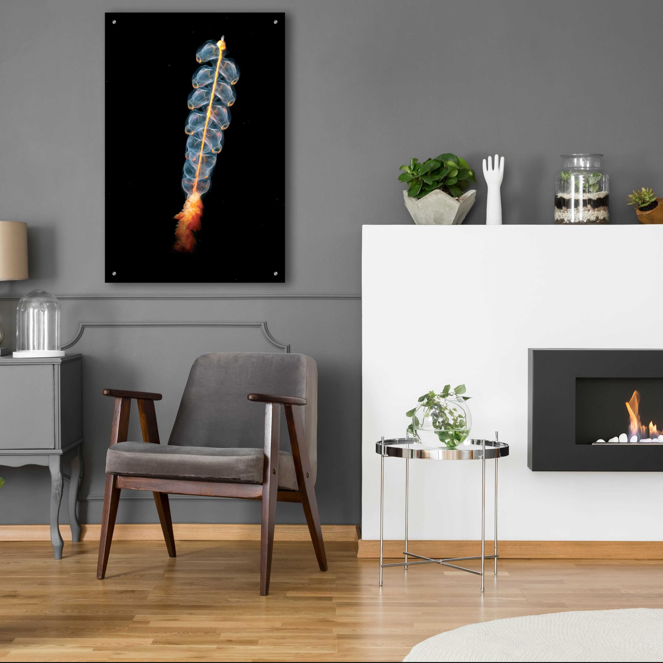 Epic Art 'Deep Sea Rocket' Acrylic Glass Wall Art - 24x36 Inches Modern Ocean Themed Painting for Living Room, Bedroom & Office Decor