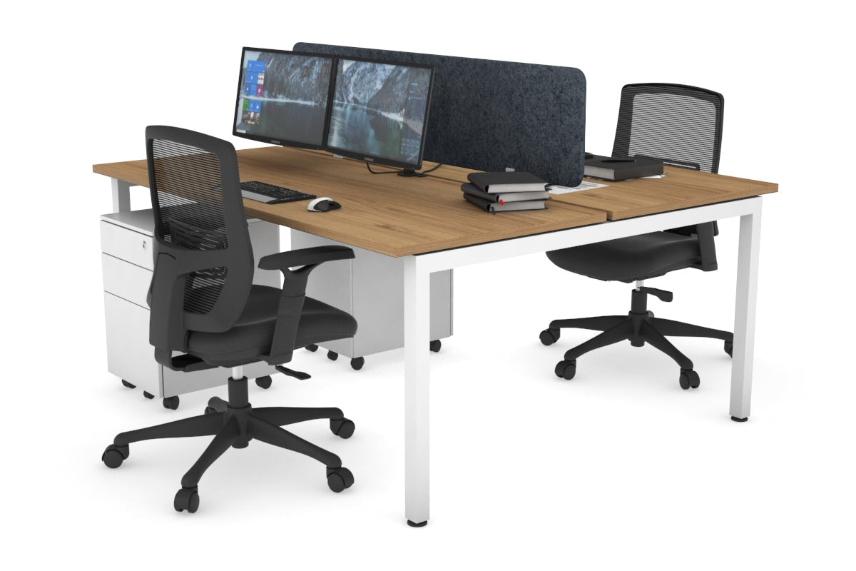 Quadro Square Legs 2 Person Office Workstation Desk [1400L x 700W] - Perfect for Collaborative Workspaces & Home Offices