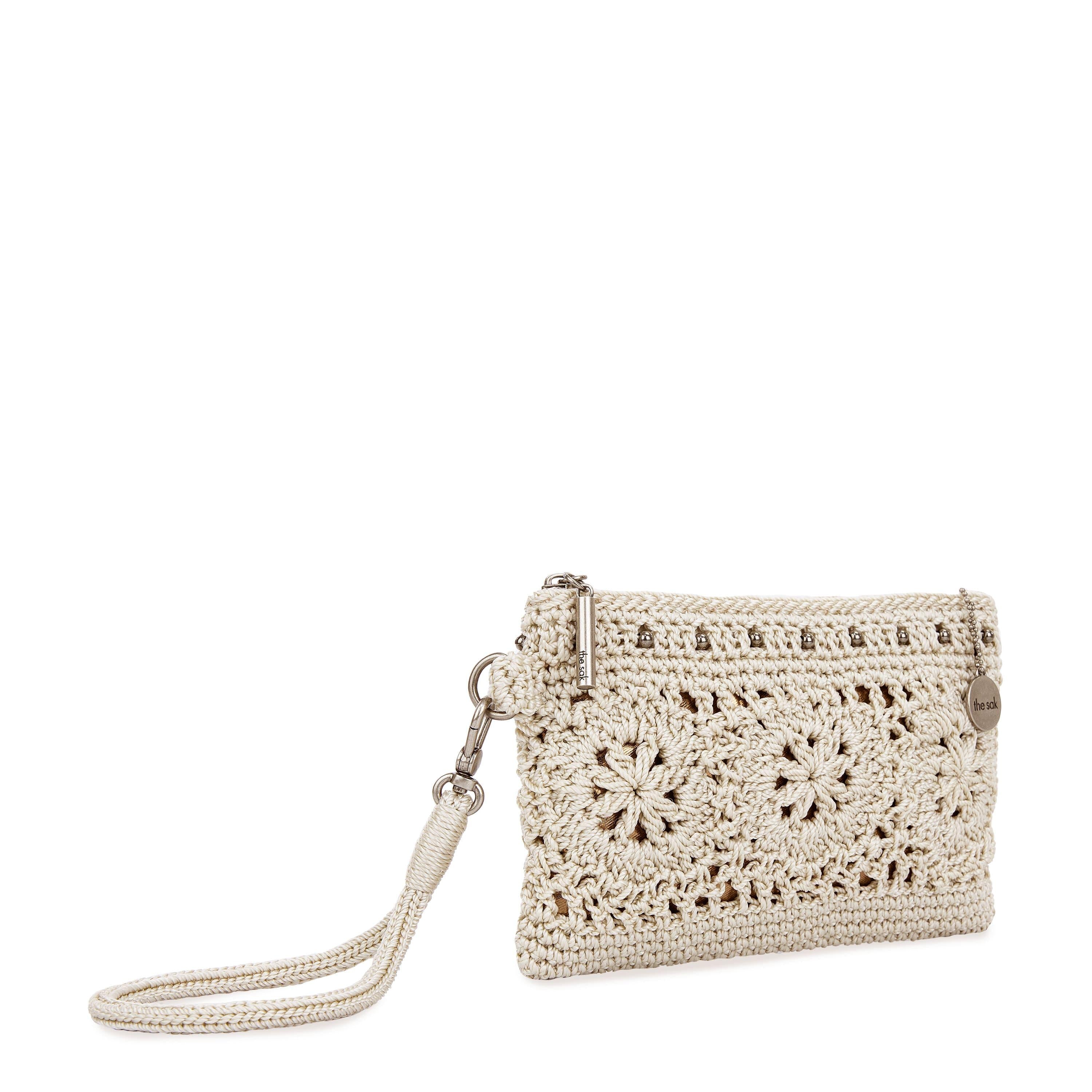 Handmade Crochet Vita Wristlet - Natural Medallion Design for Women | Perfect for Parties, Weddings & Everyday Use