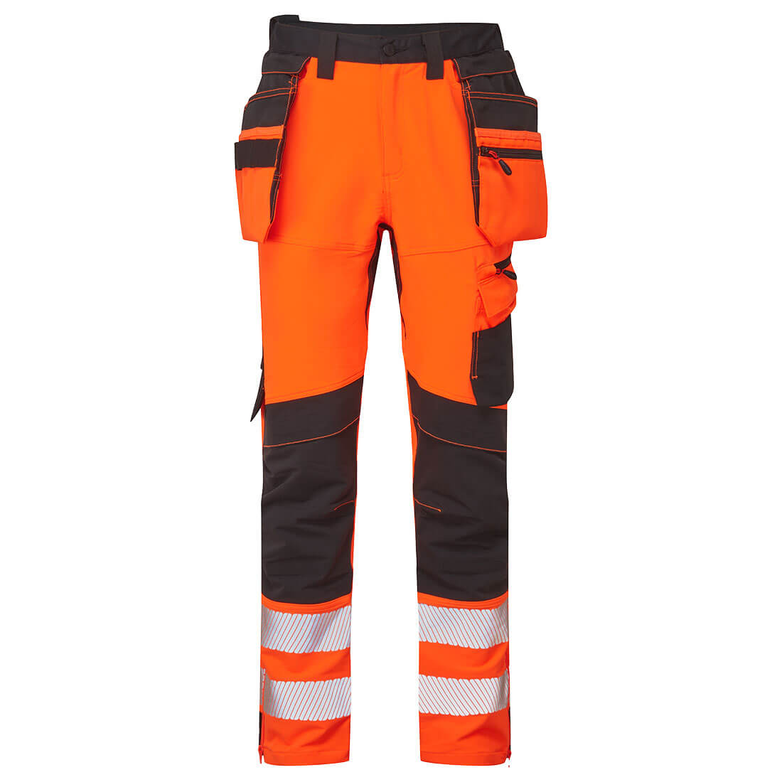 Portwest DX454 DX4 High Visibility Detachable Holster Pocket Work Pants - Durable Safety Trousers for Construction, Road Work & Outdoor Labor