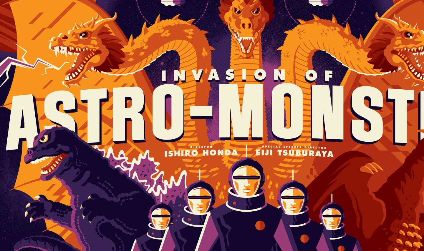 Invasion of Astro Monster Movie Poster - Classic Sci-Fi Film Wall Art for Home Theater Decor & Gift for Movie Fans