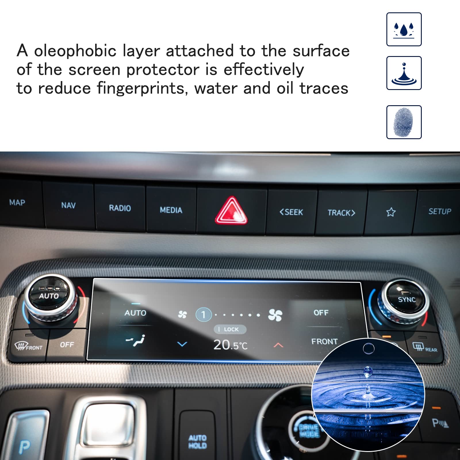 2023-2025 Hyundai Palisade Calligraphy AC Panel Screen Protector | HD Clear Protective Film | Anti-Scratch & Bubble-Free | Perfect Fit for Air Conditioner Display | Ideal for Road Trips & Daily Commuting