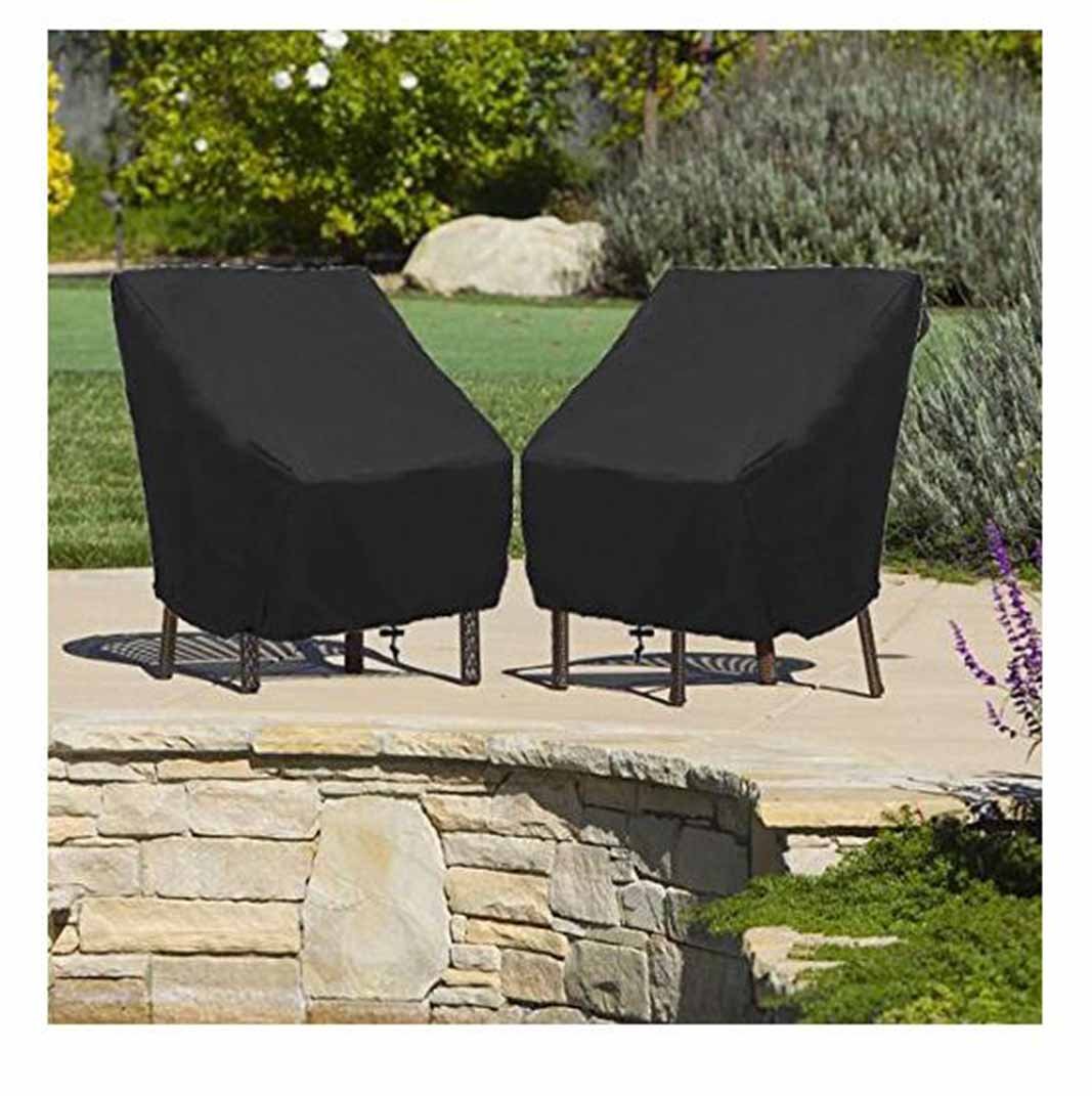 Waterproof Black Outdoor Chair Cover 27in - Lightweight Patio Furniture Covers for Garden, Deck & Poolside Use - All-Weather Protection for Tables & Chairs