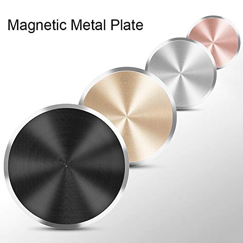 VizGiz 4 Pack Magnetic Phone Holder - Metal Plate Replacement with Iron Adhesive - Round Backing Disc for Car Air Vent Mount - Compatible with Phone Cases & Magnetic Mounts - Perfect for Hands-Free Driving & Navigation