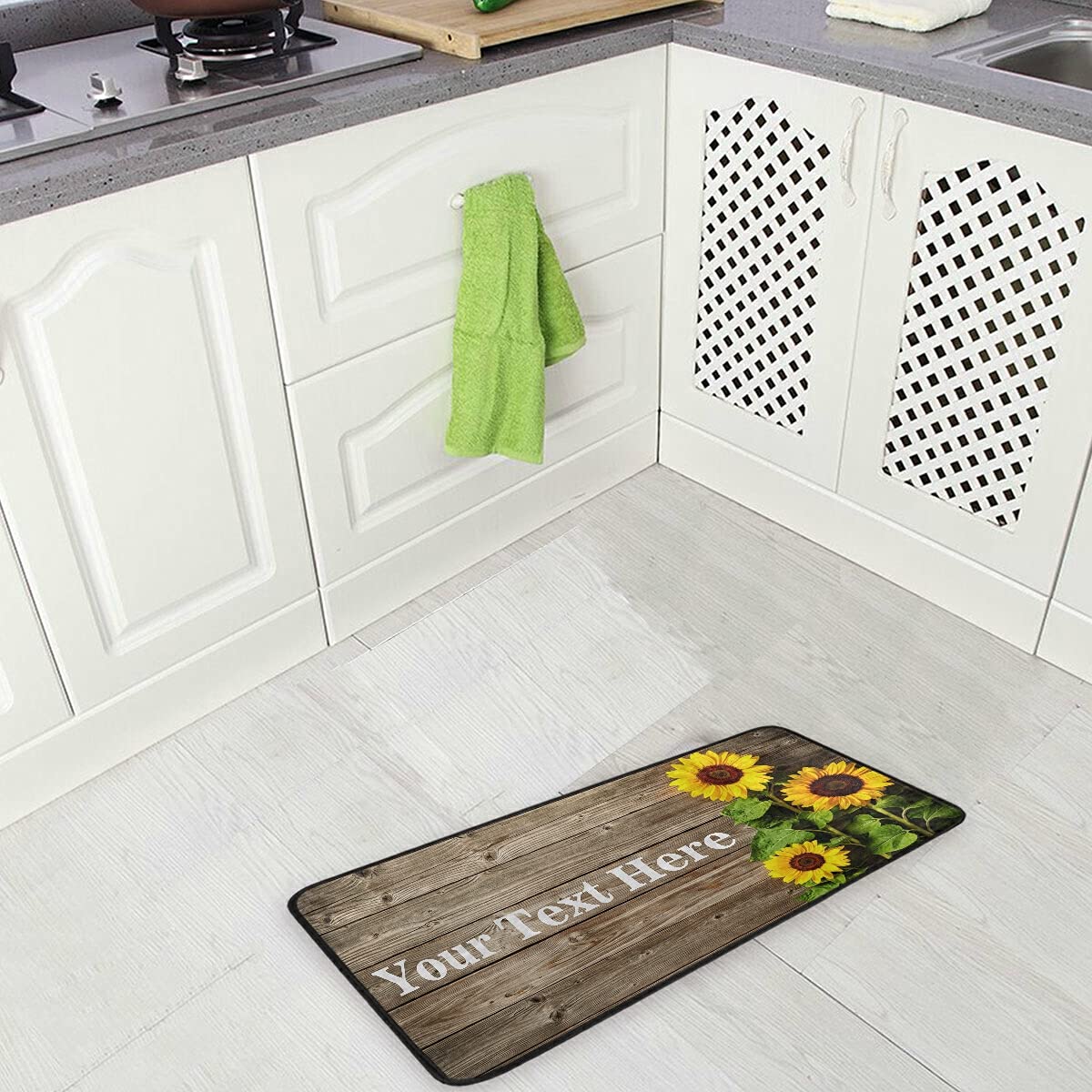 DOMIKING Custom Non-Slip Kitchen Rugs - Personalized Foam Floor Mat for Fall & Farmhouse Decor (39x20 Inch) - Perfect for Standing Comfort While Cooking, Baking or Washing Dishes