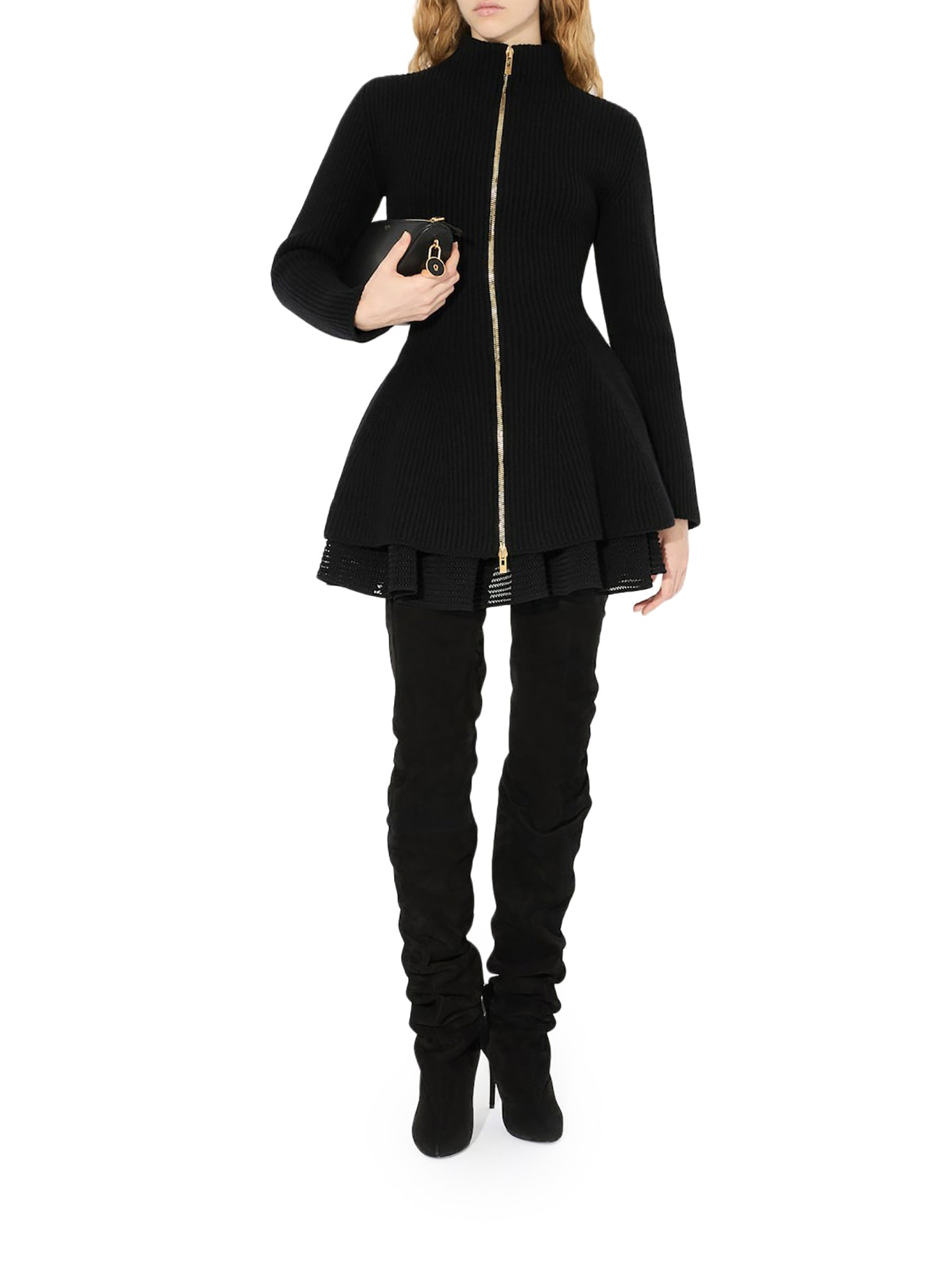 Stylish Flared Cardigan in Ribbed Knit - Cozy & Trendy Women's Sweater for Fall & Winter Outfits