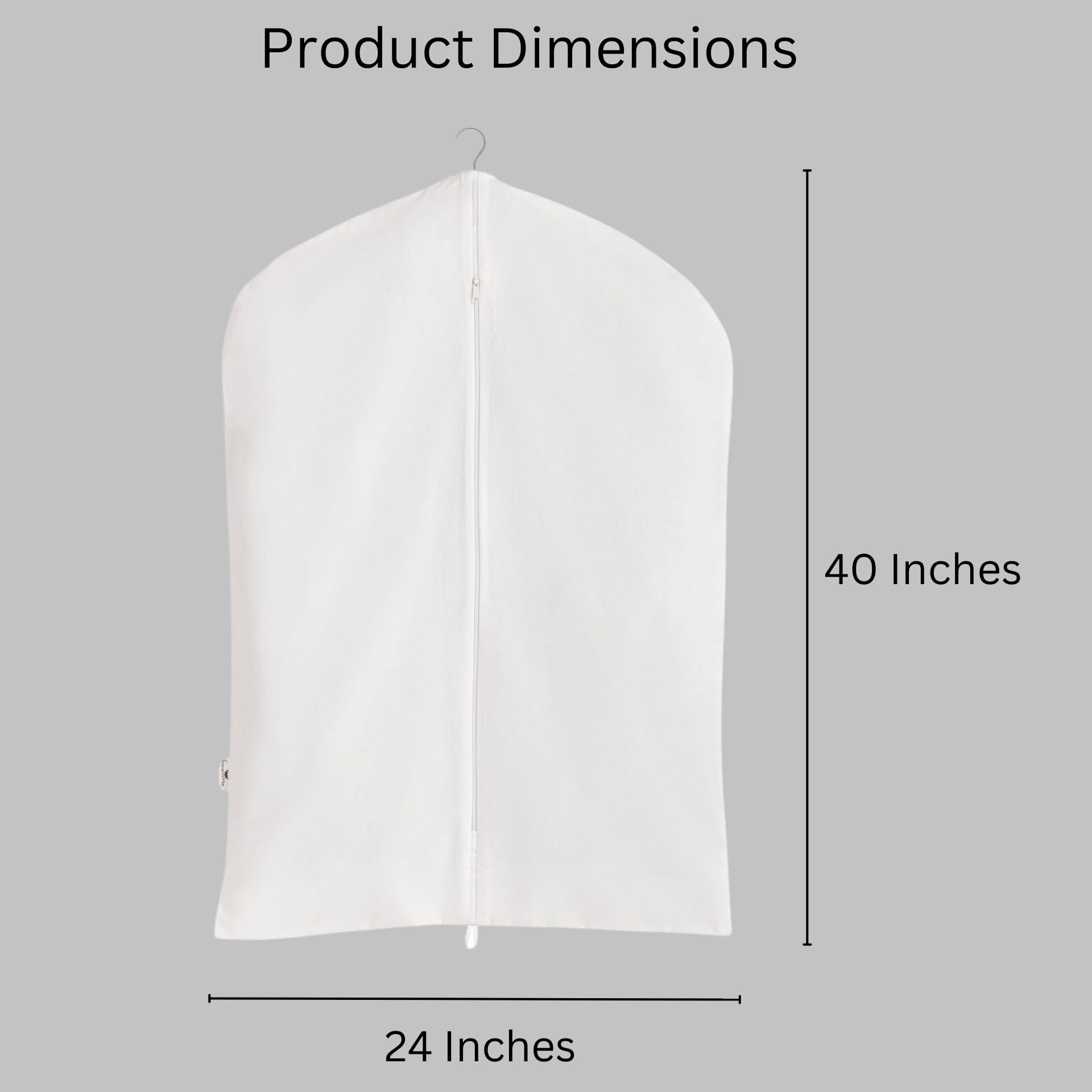 Premium Organic Linen Garment Bag - Eco-Friendly Travel Suit Cover with Full Zipper for Coats, Dresses & Closet Storage | Carbon Neutral Certified (24
