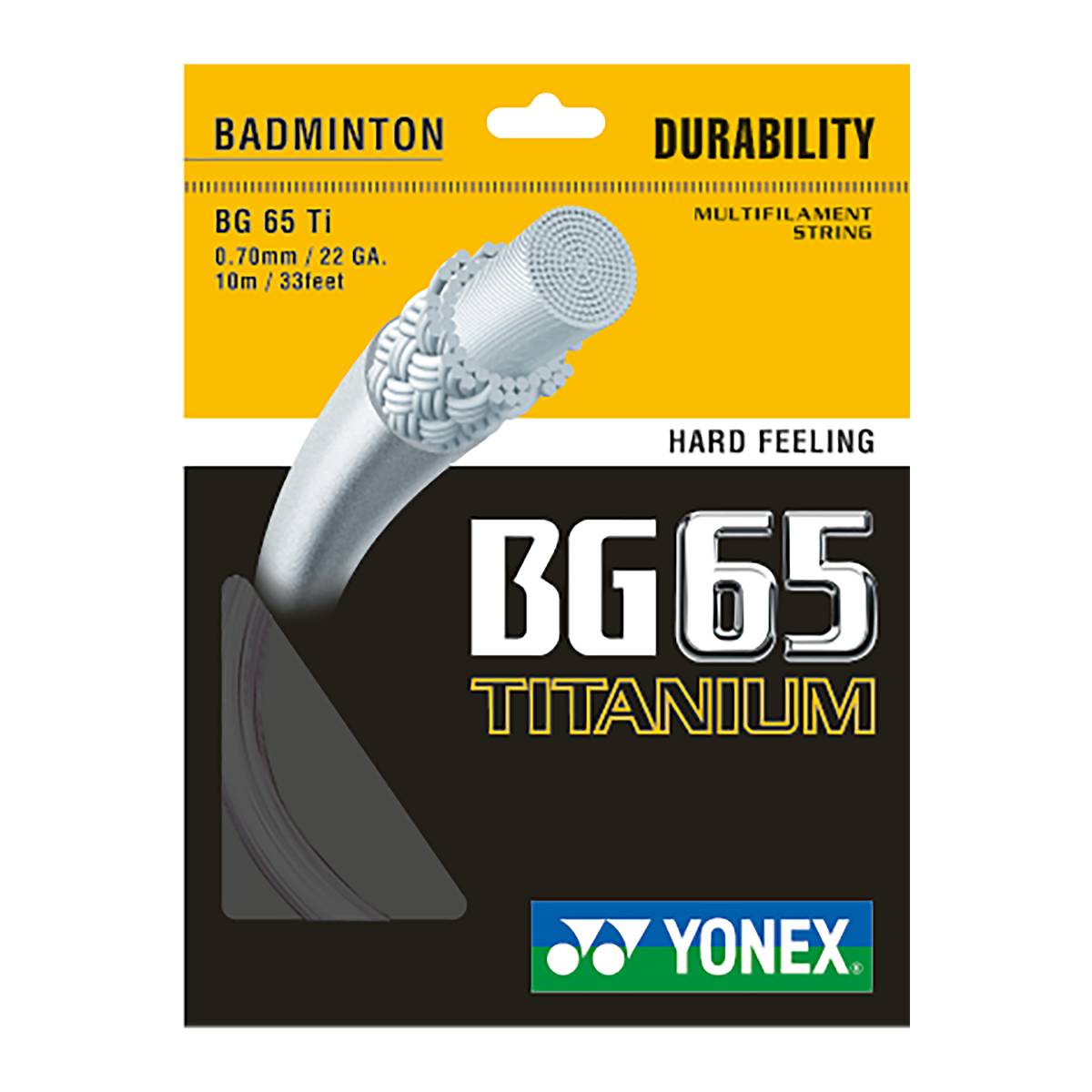 Yonex BG 65 Ti Badminton String Set (10m) - High Performance Badminton Racket String for Professional & Recreational Players - Perfect for Tournaments & Training Sessions