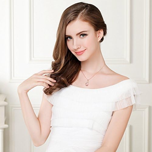 Shining Diva Rose Gold Crystal Pendant Necklace for Women - Elegant Fashion Jewelry Gift for Birthday, Anniversary & Valentine's Day | Perfect for Parties, Date Nights & Special Occasions
