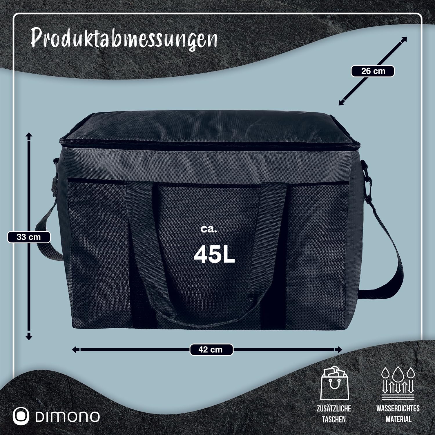 XXL Insulated Cooler Bag for Drinks & Snacks, 25L/45L Picnic Lunch Bag for Camping, Travel, Beach & Outdoor Activities - Keep Food Fresh for Hours
