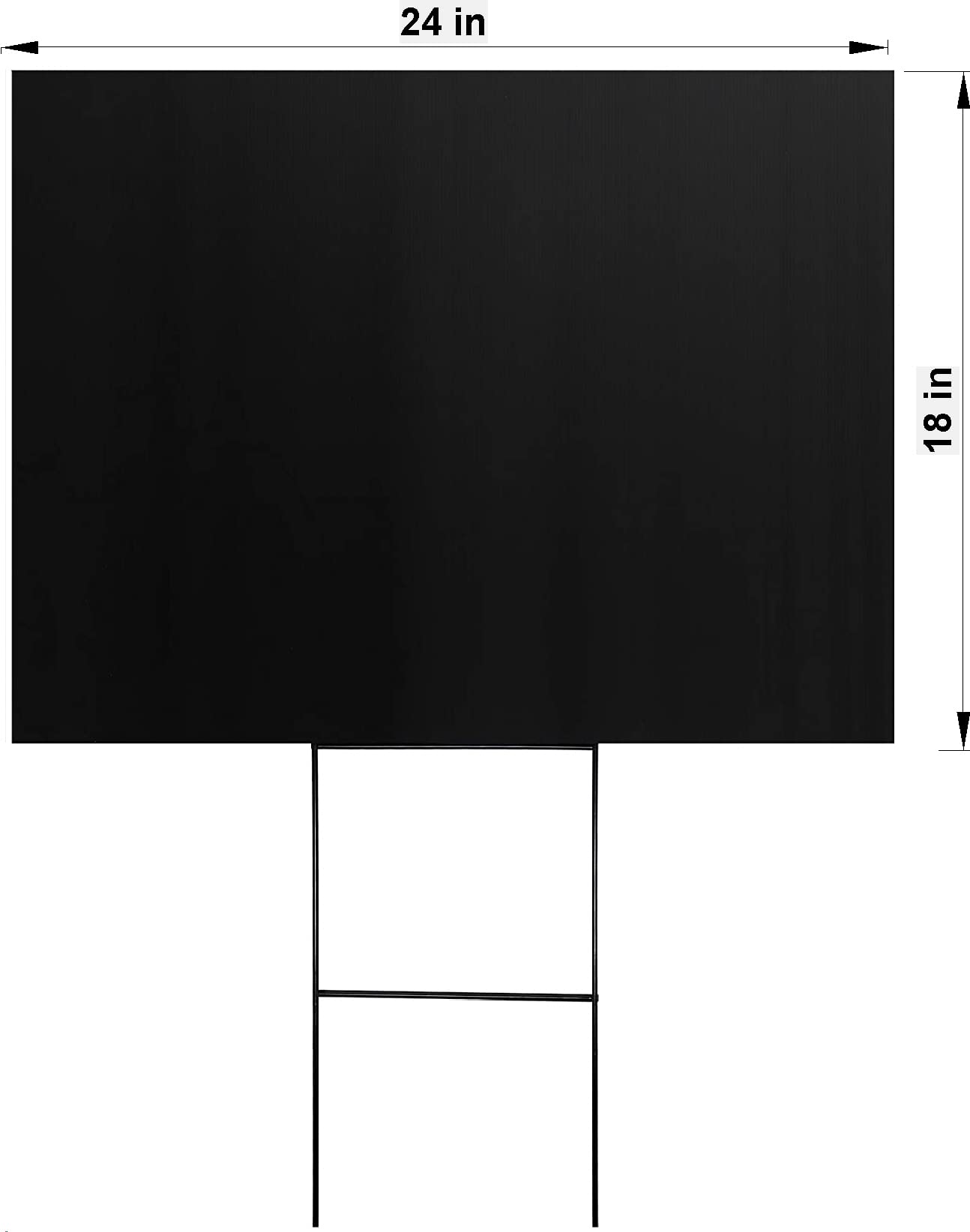 50 Pack Black Corrugated Plastic Yard Signs 18