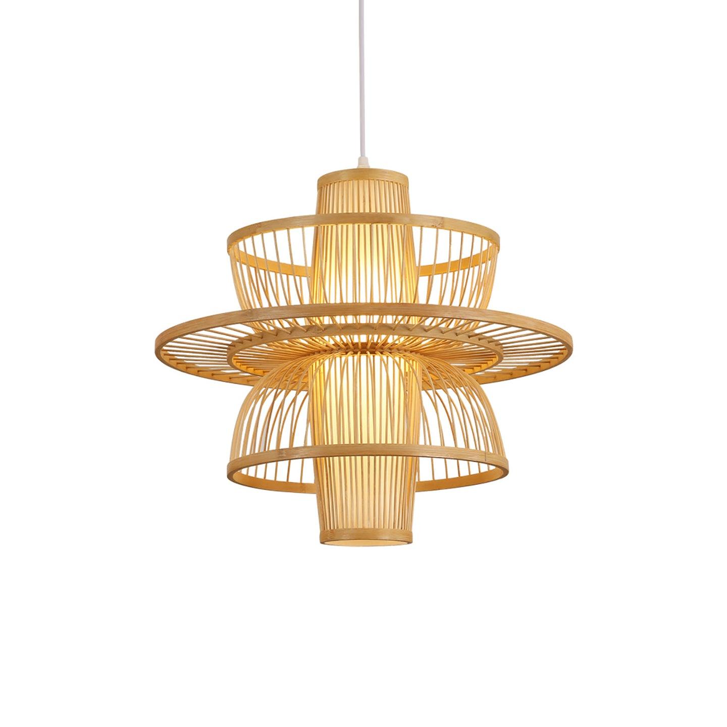 Handmade Sigyn Bamboo Pendant Light - Natural Eco-Friendly Hanging Lamp for Living Room, Bedroom & Dining Room Decoration
