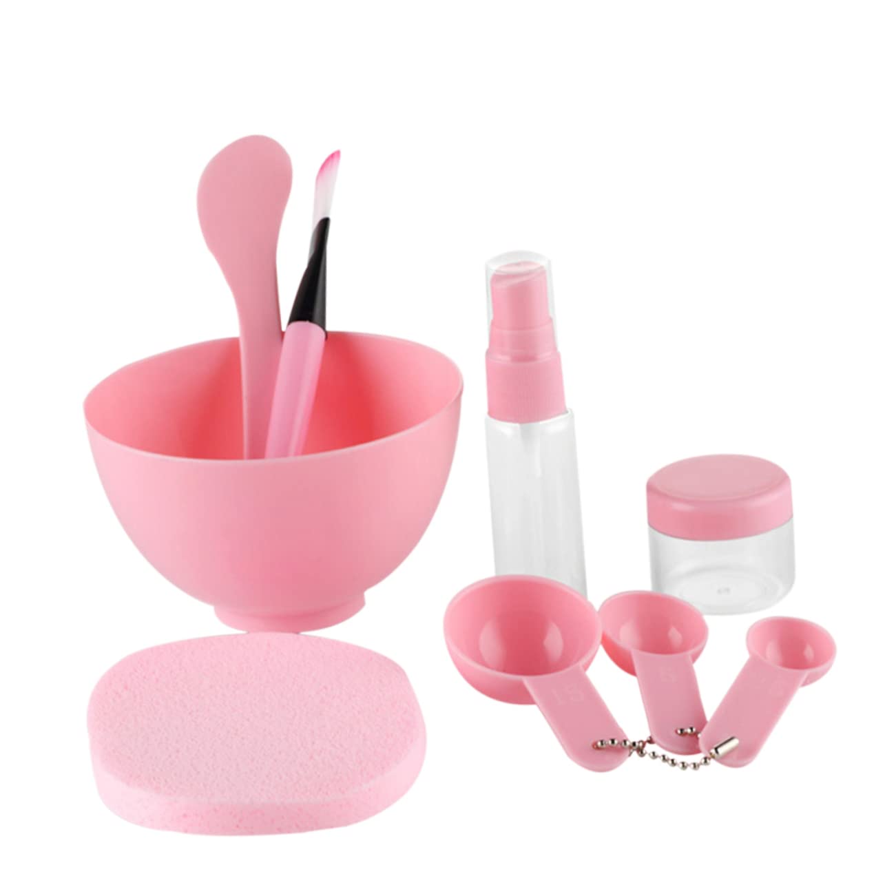 FOMIYES DIY Face Mask Tool Kit - Mixing Bowl, Spatula, Brush, Spray Bottle & Gauges | Pink Skincare Tools for Homemade Facial Masks & Beauty Routine | Perfect for Spa Days, Self-Care & At-Home Skincare Treatments