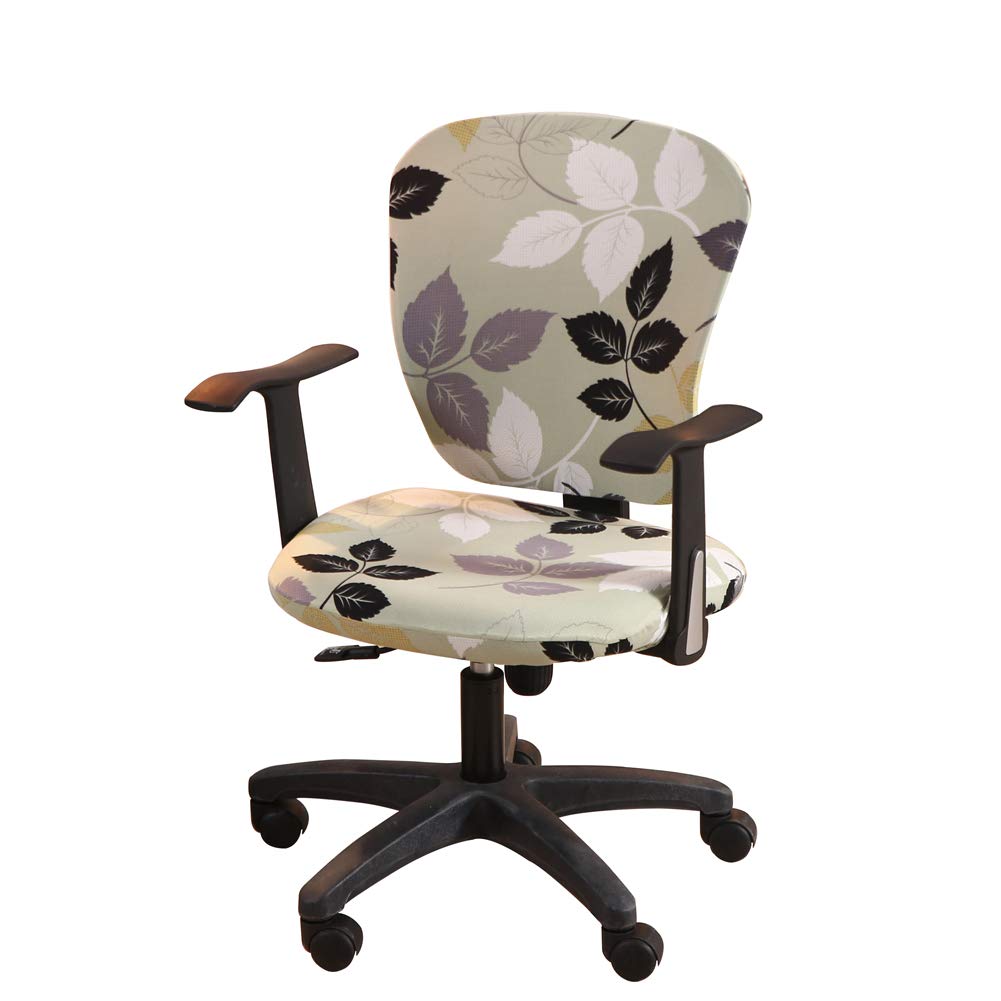 Jinzio Stretchable Polyester Office Chair Cover - Universal Split Protective Slipcover for Desk & Task Chairs, Grass Green - Perfect for Home Office, Gaming & Workspace Decor
