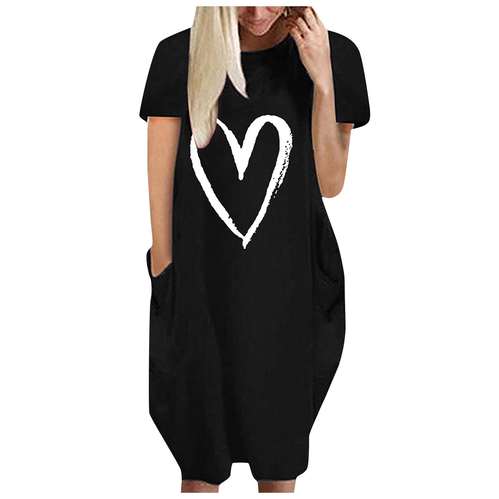 BIBOKAOKE Women's Casual O-Neck Party Dress - Flowy Fall Vacation Dress for Women | Perfect for Cocktail Parties, Beach Getaways & Everyday Wear