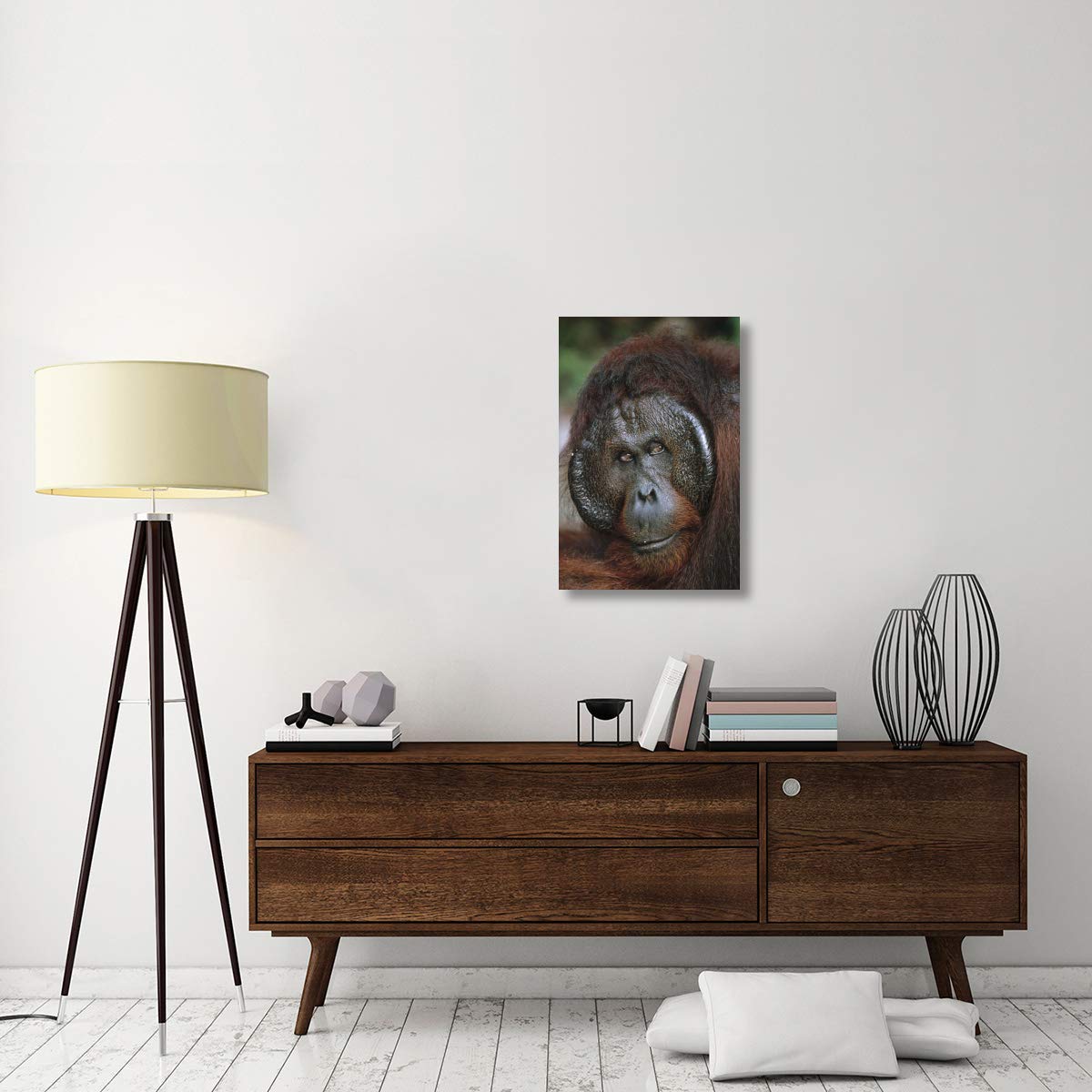 Orangutan Canvas Art Print - 20x30 Inches, Tanjung Puting National Park Borneo Wildlife Wall Decor - Perfect for Living Room, Office & Jungle Theme Nursery
