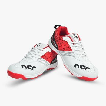 DSC Zooter Junior Cricket Shoes for Kids - Red & White - Lightweight & Comfortable for Cricket Matches & Training