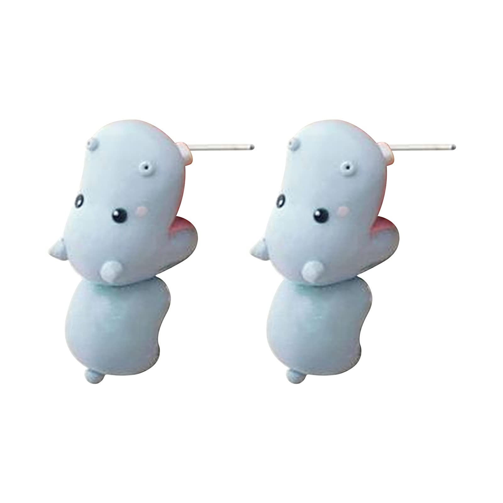 3D Cartoon Animal Stud Earrings for Women - Cute Dinosaur/Hippo/Dog/Fox/Rhino Clay Ear Piercing Jewelry, Funny Biting Ear Design Fashion Accessories for Girls Teens | Perfect for Daily Wear, Parties & Gifts