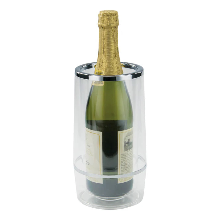 Winco 4.5 Acrylic Wine Cooler - 9.25 Inch Height Countertop Wine Chiller for White & Red Wine - Perfect for Home Bars, Restaurants, and Entertaining Guests