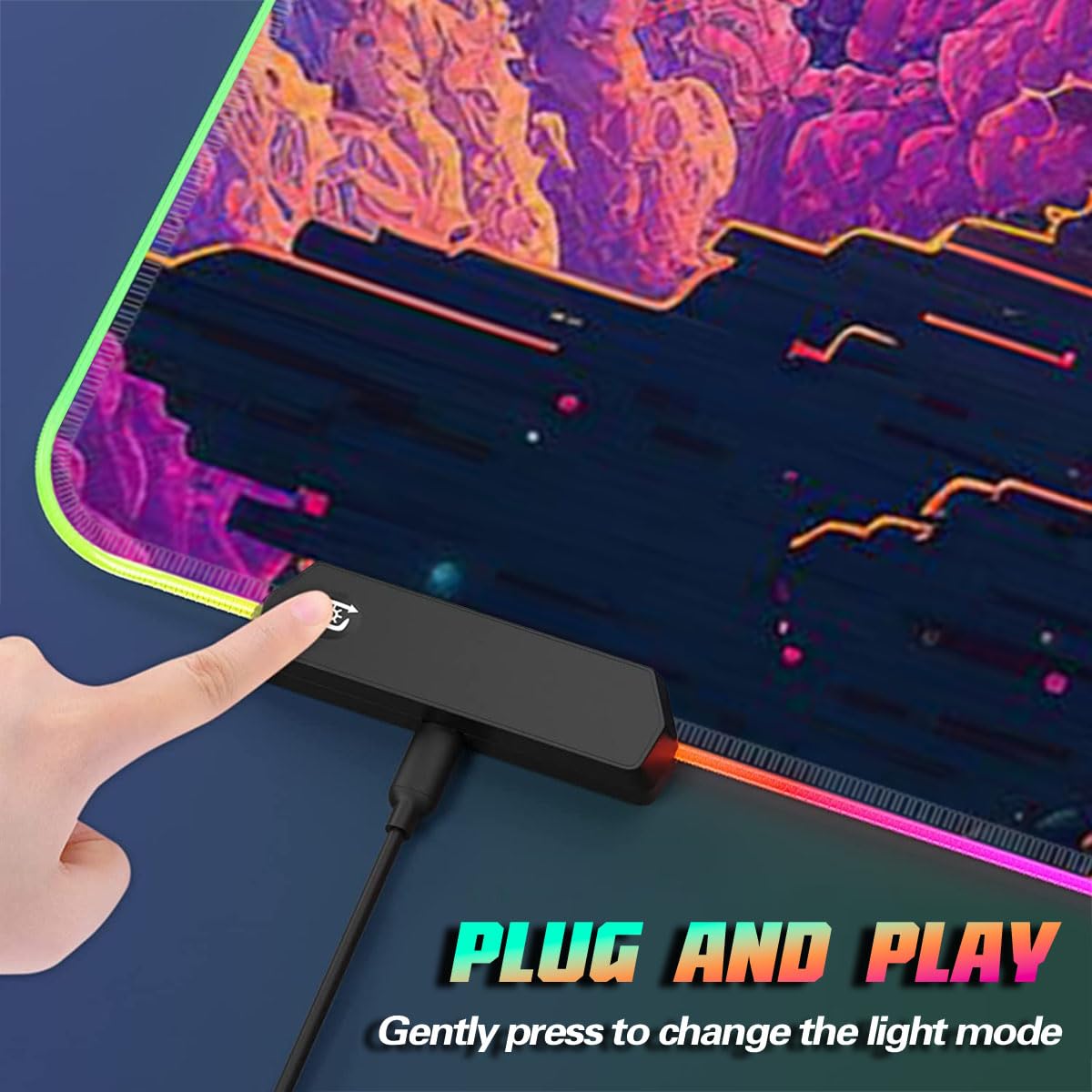 HEYCE RGB LED Gaming Mouse Pad & Desk Mat - 60x35x0.3cm Extended Keyboard Mousepad for PC, Laptop, Computer Workstation - Perfect for Gaming, Office Work & Home Office Setup