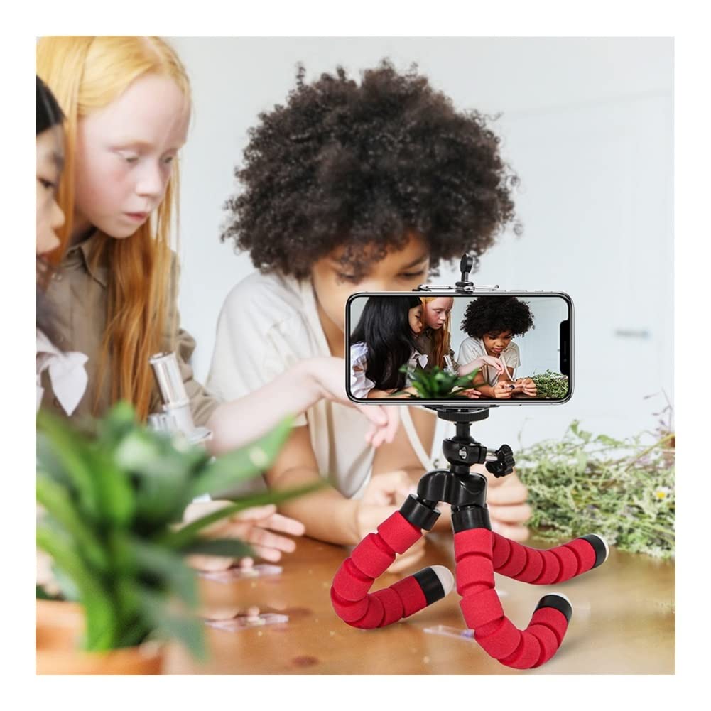 RajoNN Flexible Octopus Tripod for Phone & Camera - Adjustable Phone Holder Stand with Sponge Grip, Mini Tripod for Smartphones & Compact Cameras (Blue) - Perfect for Travel, Vlogging, and Outdoor Photography
