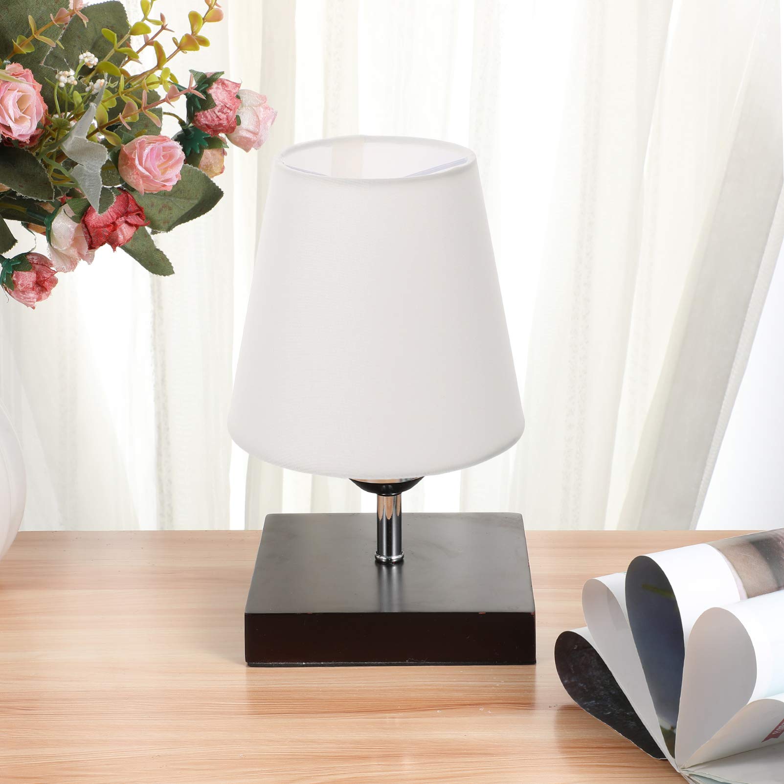 Minkissy Natural Beige 5.5x5x3.5 Inch Clip-On Barrel Lamp Shade - Handmade Fabric Cover for Table Lamps & Floor Lights - Perfect for Living Room, Bedroom, and Office Decor