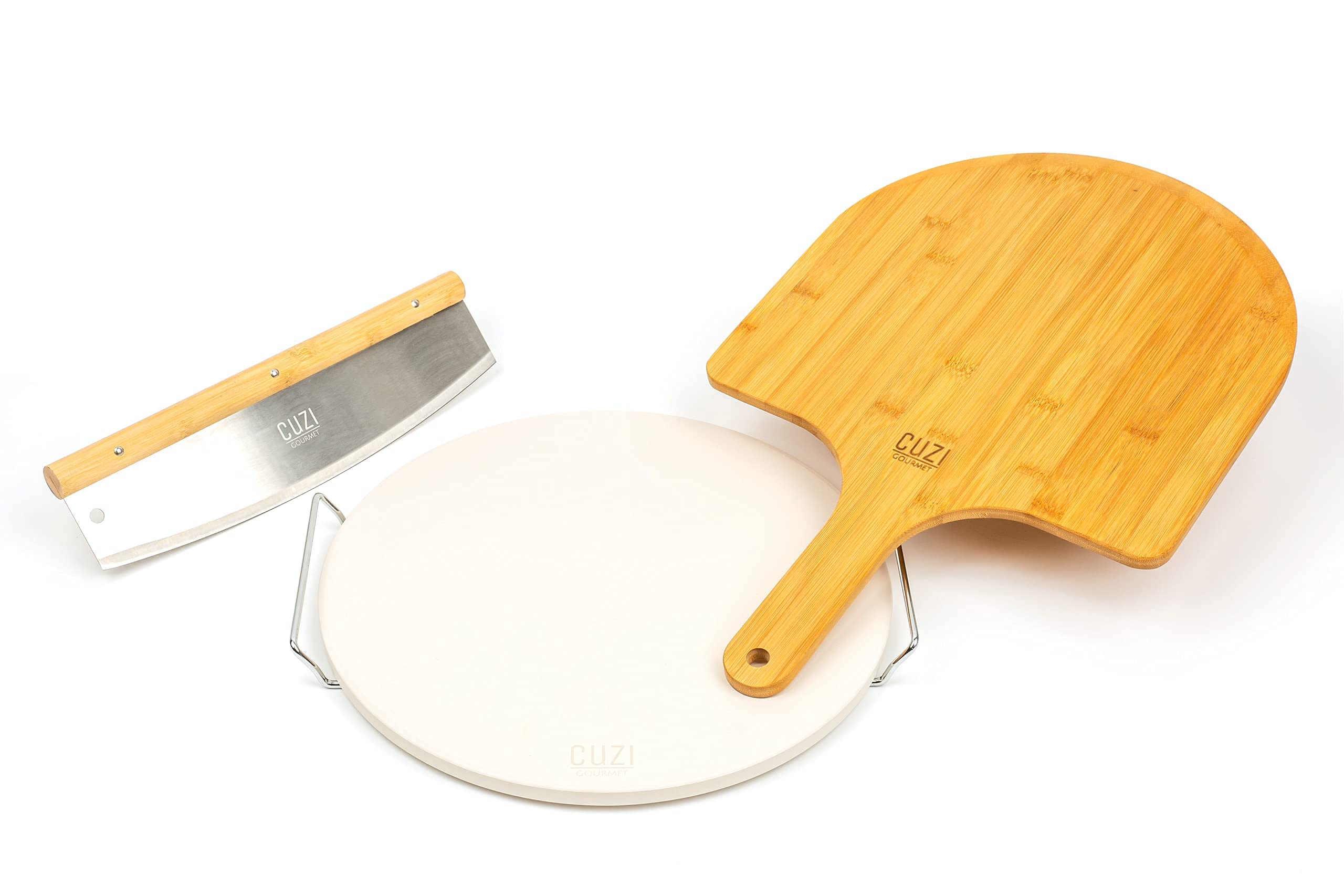 Cuzi Gourmet XL 4-Piece Pizza Stone Set - 15