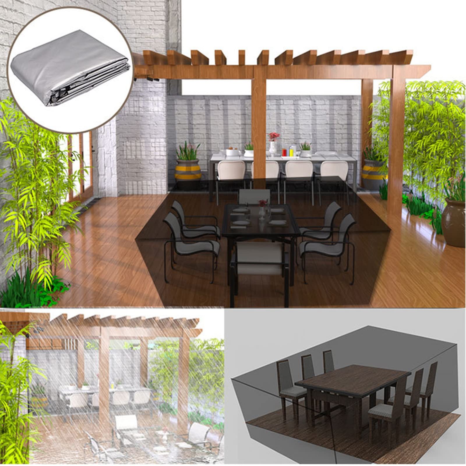 Waterproof Outdoor Furniture Covers - Heavy Duty Dust-Proof & UV Protection Patio Sofa Covers, Durable Rectangle Sectional Covers for Garden Chairs & Tables (Perfect for Backyard, Deck & Poolside Protection)