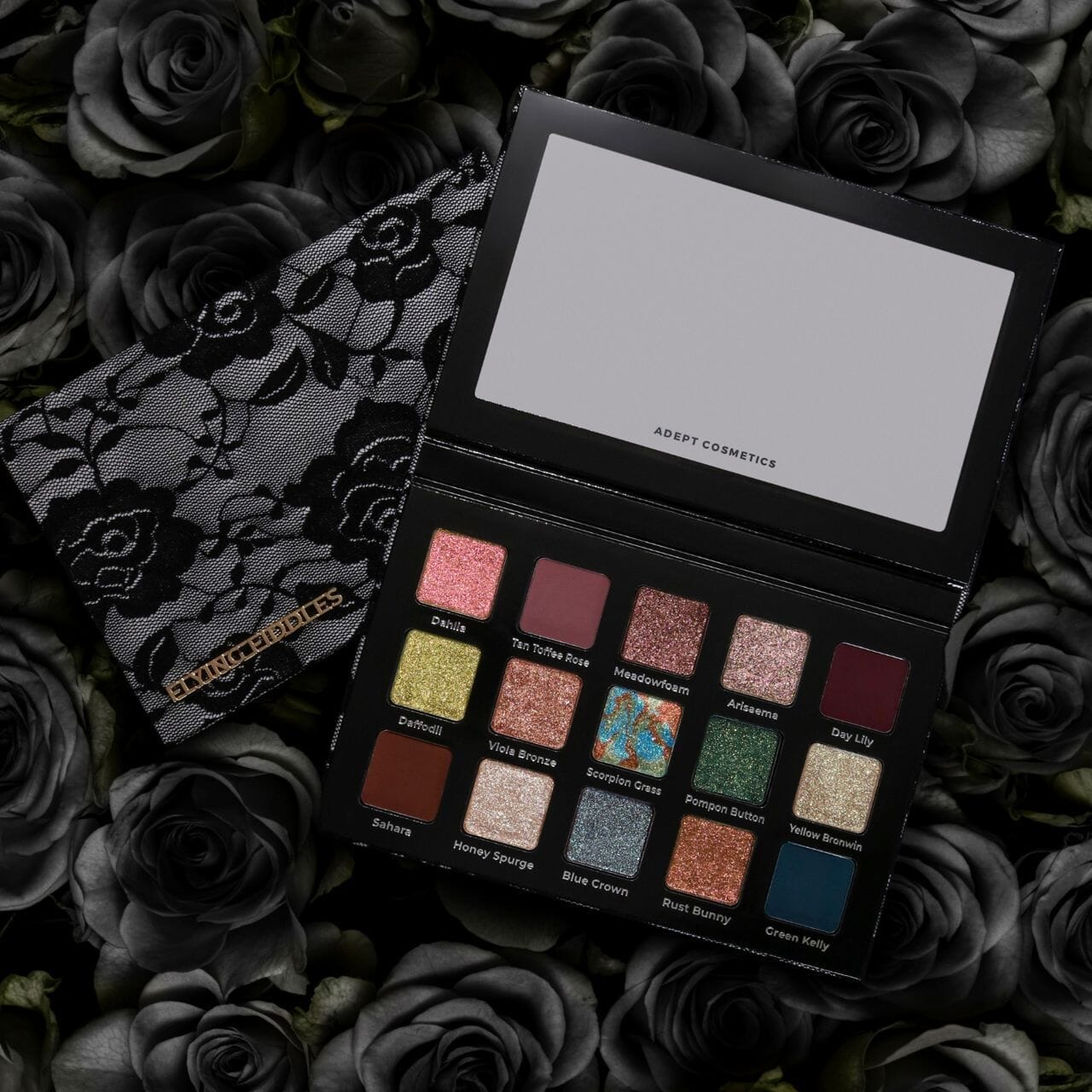 Flying Fiddles Eyeshadow Palette - 12 Highly Pigmented Matte & Shimmer Eyeshadows for Professional Makeup | Perfect for Day to Night Looks, Parties & Special Occasions