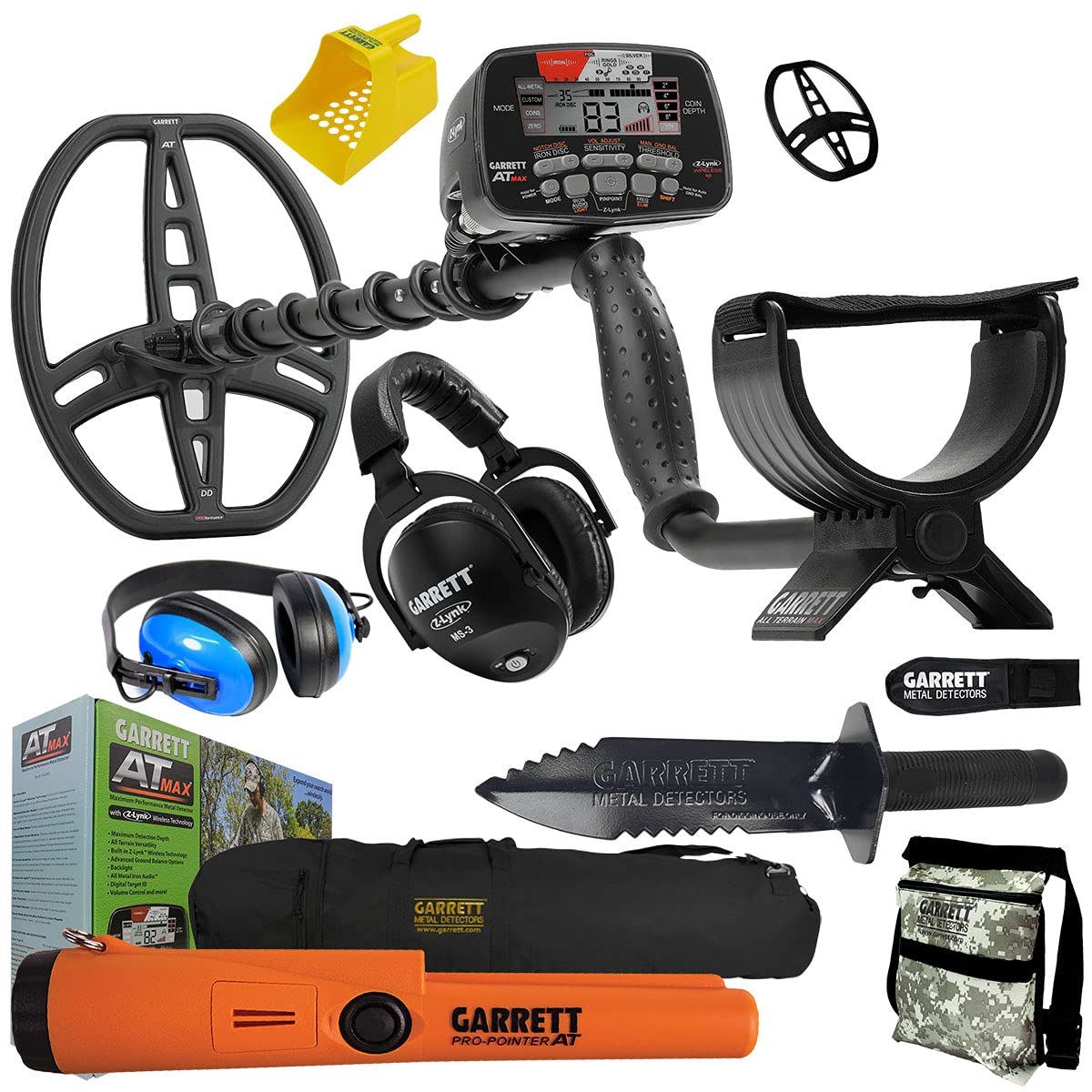 Garrett AT MAX Underwater Metal Detector with Pro-Pointer AT, MS-3 Headphones & Diving Headset - Professional Waterproof Treasure Hunting for Beach, Scuba Diving & Underwater Exploration