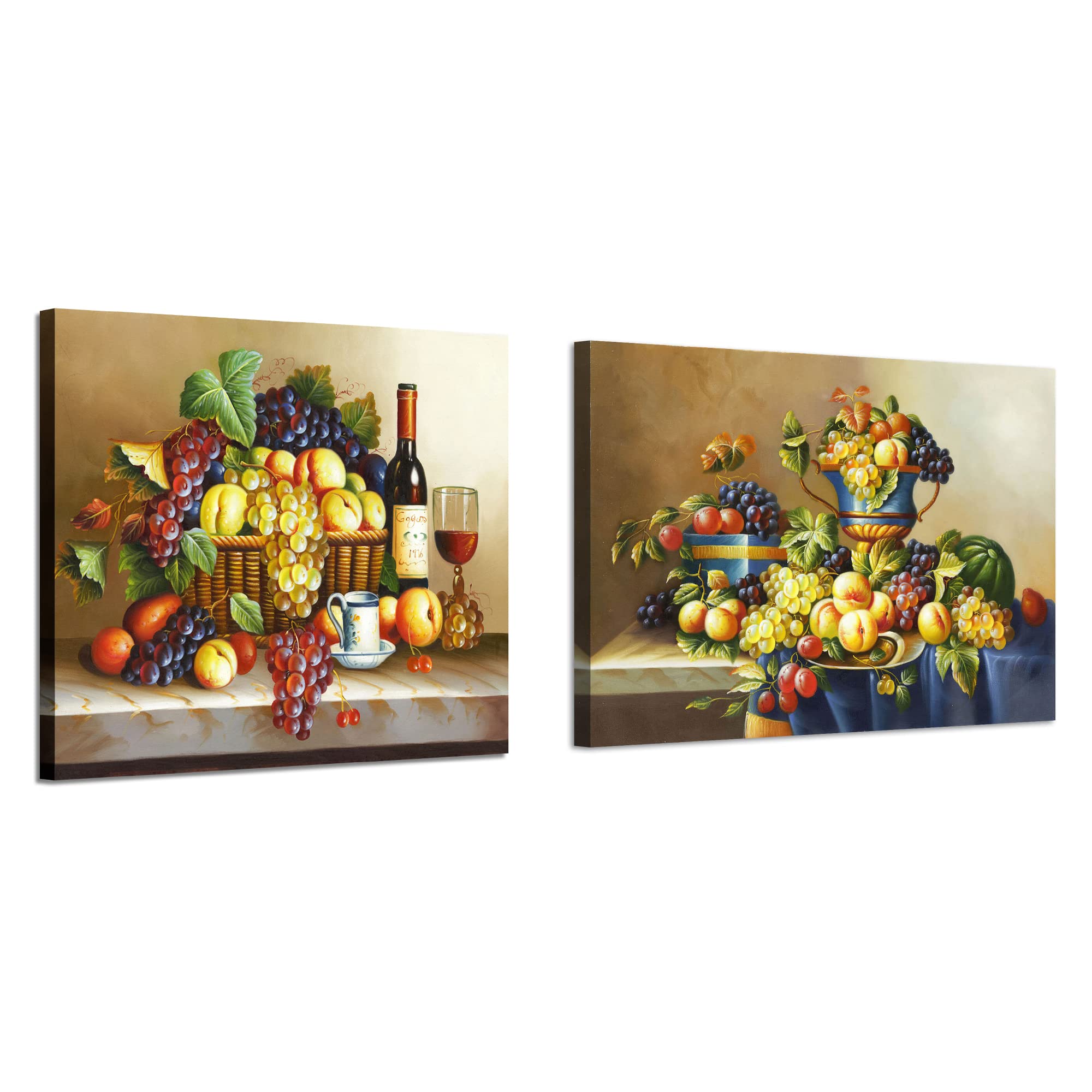 Vintage Fruit Art Print - Kitchen Wall Decor - Artistic Path - High Quality Canvas Artwork for Dining Room, Cafe & Home Decor