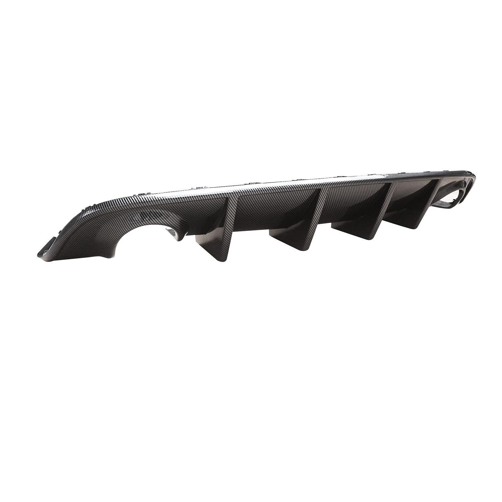 NINTE Carbon Fiber Rear Diffuser for Dodge Charger 2015-2023 SRT/RT Models - Shark Fin Style Lower Bumper Lip (Fits Circle Exhaust Ports Only) | Aggressive Styling Upgrade for Street Racing & Car Shows