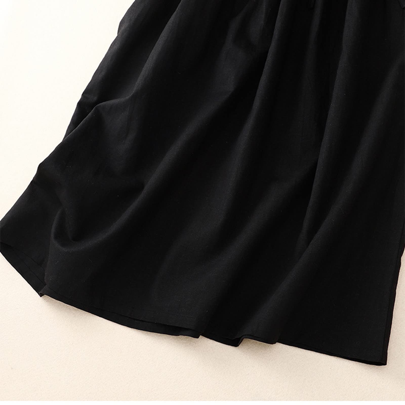 Women's Casual Cotton Linen Dress - Summer Short Sleeve Button Down Shirt Dress with Lapel Neckline | Perfect for Beach Outings, Brunch Dates & Summer Vacations