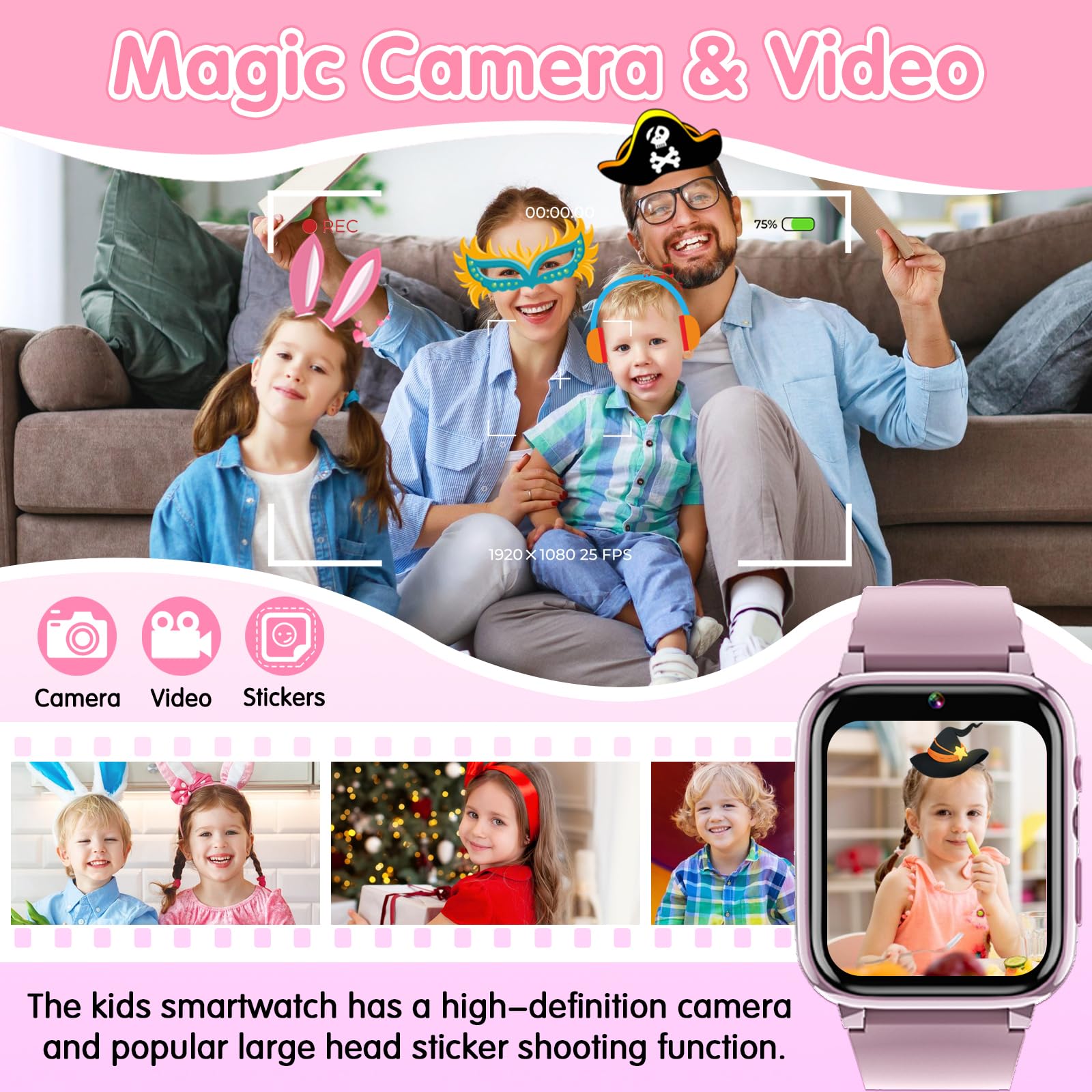 Kids Smart Watch with 26 Games, Camera, Music & Video Player - Waterproof GPS Tracker for Boys & Girls Ages 3-12 - Perfect for Outdoor Play, School & Birthday Gifts