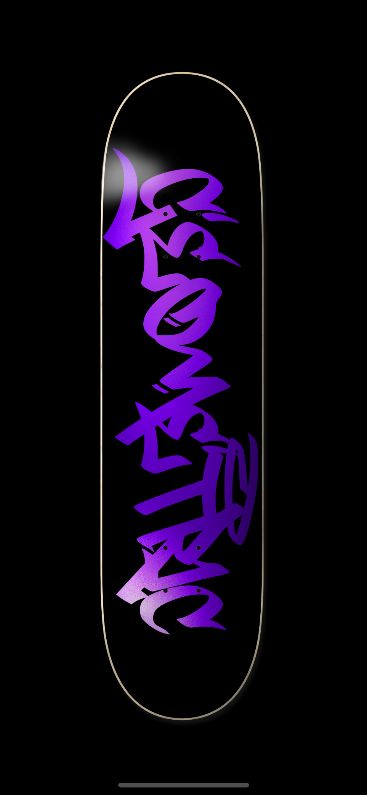 Geometric Script Shop Skateboard Deck (Black/Purple) - 8.0