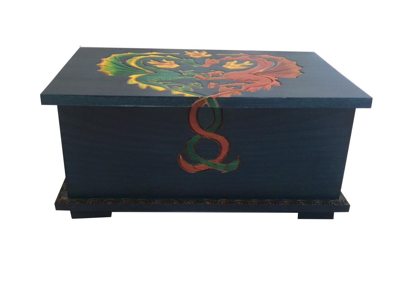 Dragons In Love Large Secret Wooden Puzzle Box - Brain Teaser Gift for Adults & Teens - Perfect for Valentine's Day, Anniversary & Romantic Surprises