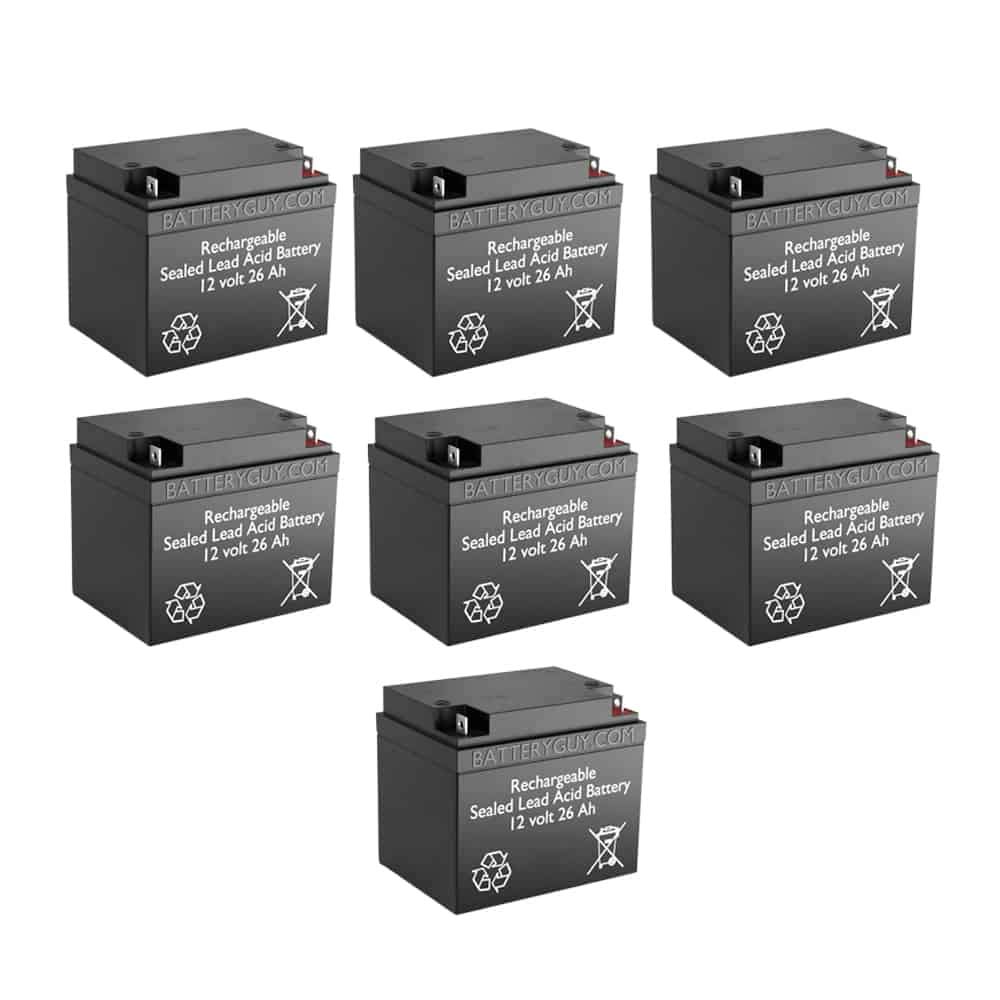 Replacement FP12240D 12V 26Ah SLA Rechargeable Battery - Compatible with BatteryGuy Brand (Pack of 7) - Perfect for UPS Backup, Emergency Lighting & Power Wheels