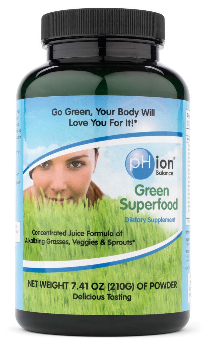PHion Balance Green Superfood Powder - 210g Organic Super Greens Supplement with Spirulina & Chlorella for Detox & Energy Boost - Perfect for Smoothies, Juices & Daily Wellness Routine