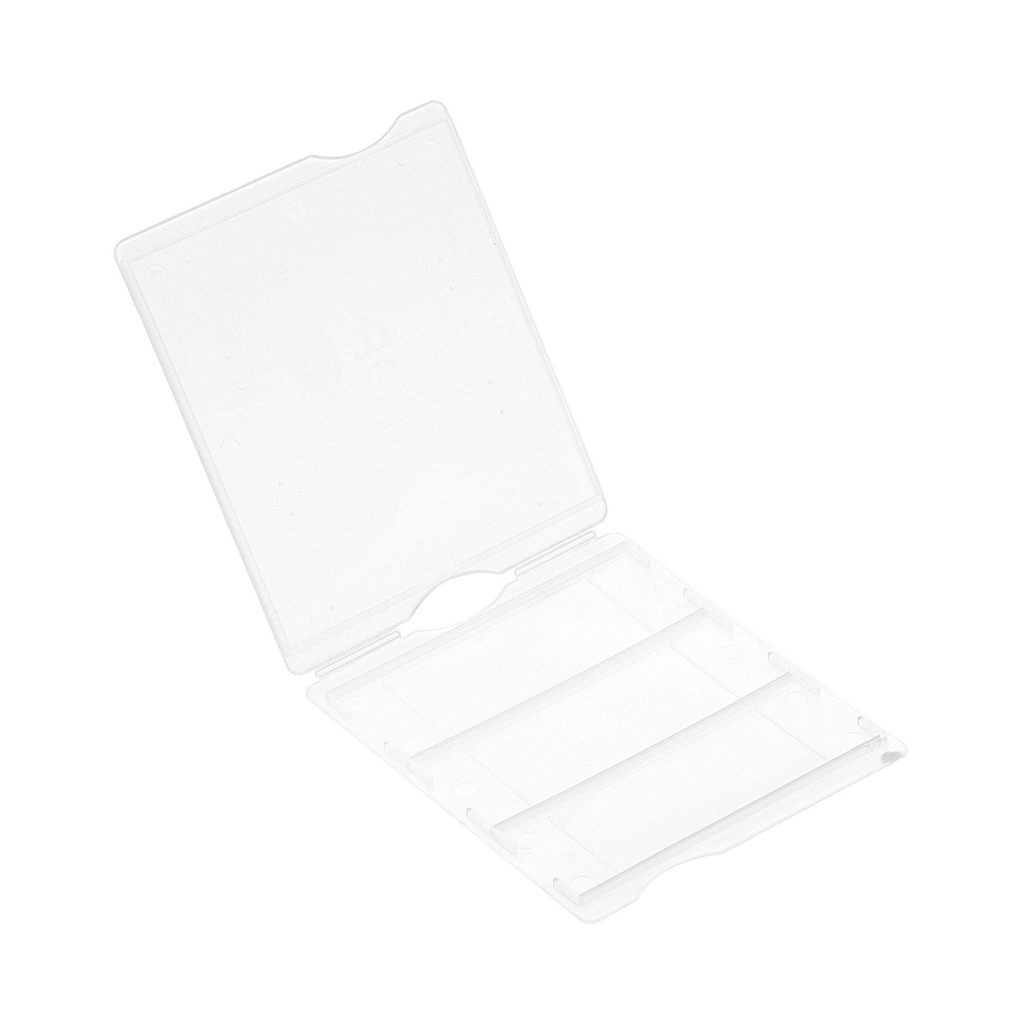 uxcell 3-Slot Microscope Slide Storage Box - Clear ABS Plastic Case Holds 75x25mm Standard Slides (10 Pack) - Perfect for Lab Organization & Specimen Protection