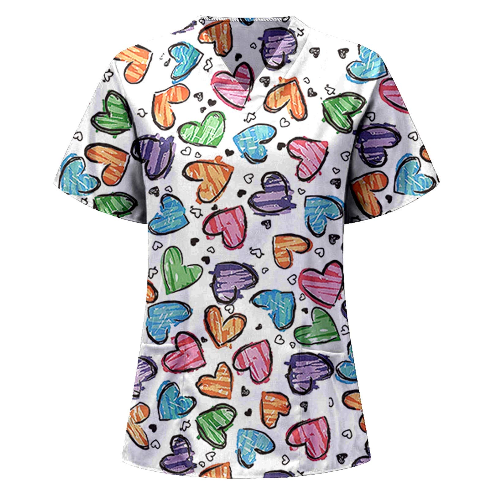 Women's Casual Short Sleeve V-Neck T-Shirt - Comfortable Work Blouse & Everyday Tunic Top for Office, Outings & Relaxation