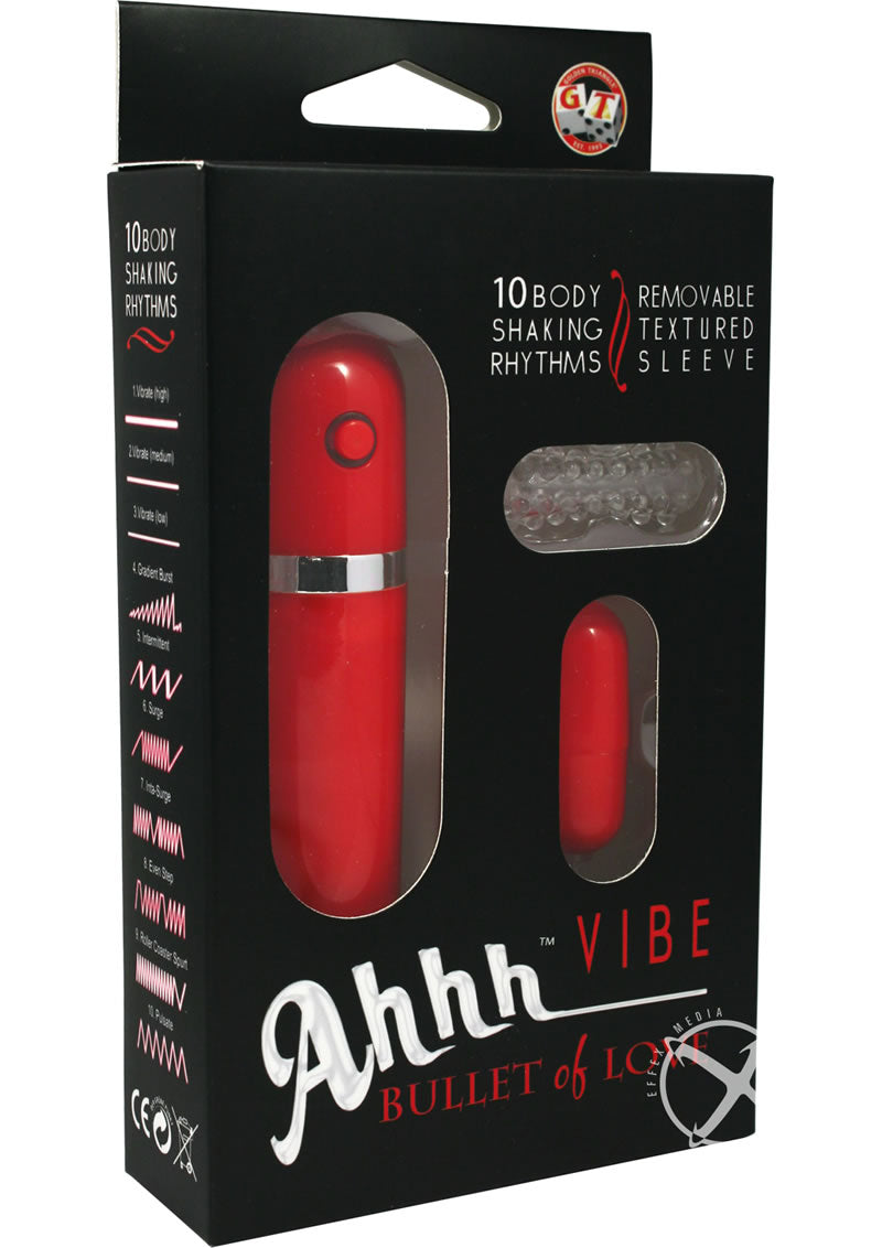 Ahhh Vibrating Bullet with Wired Remote Control - Powerful Mini Massager for Women & Couples - Red - Perfect for Sensual Massage & Intimate Moments