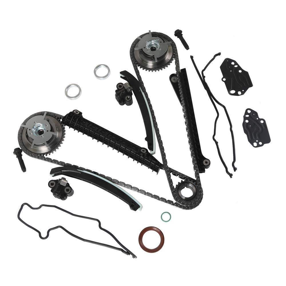 MPLUS Timing Chain Kit with Cover Gasket & Camshaft Spacers - Compatible with 2010-2013 Ford Expedition 5.4L, 2006-2010 Ford F150 5.4L, 2009-2012 Lincoln Navigator 5.4L V8 SOHC - Engine Repair & Maintenance Replacement Parts for Smooth Performance