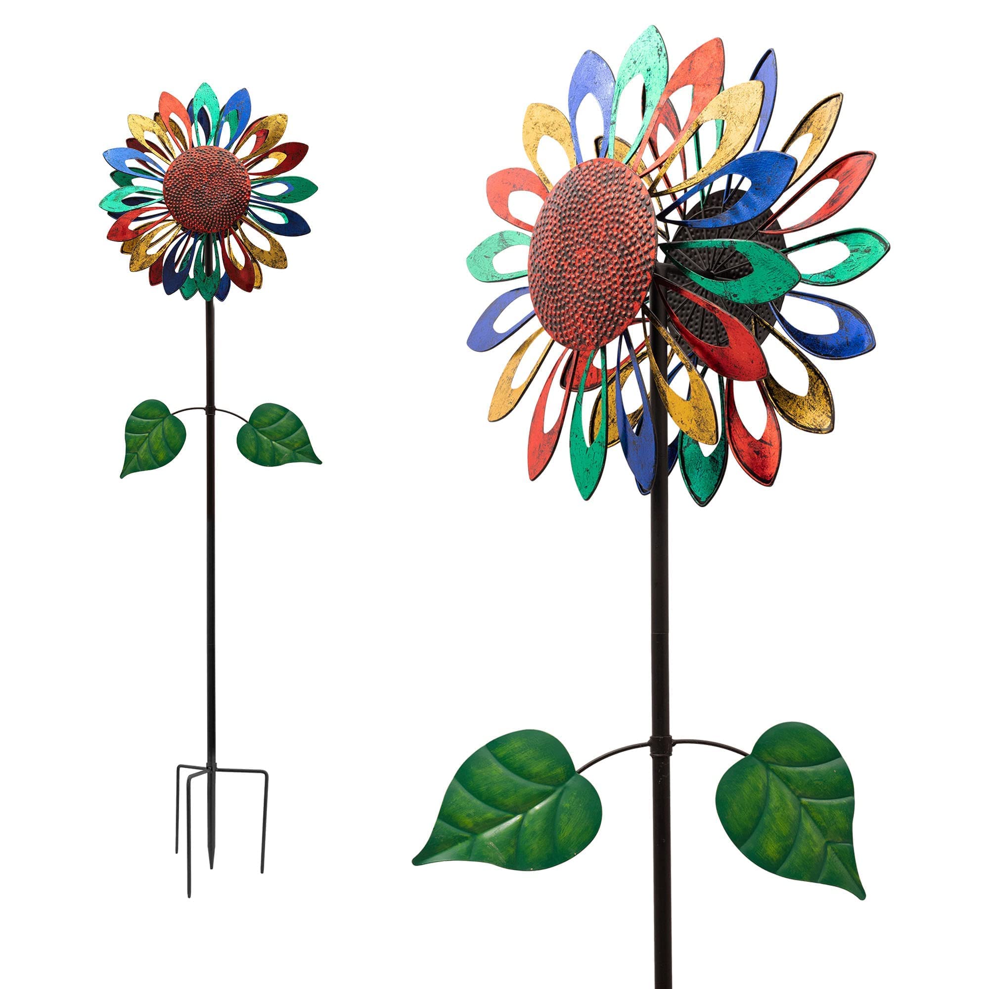 Large 84-Inch Sunflower Metal Wind Spinner for Yard, Garden, Lawn & Patio | Outdoor Kinetic Windmill Decor | Perfect for Backyard, Front Yard & Outdoor Spaces