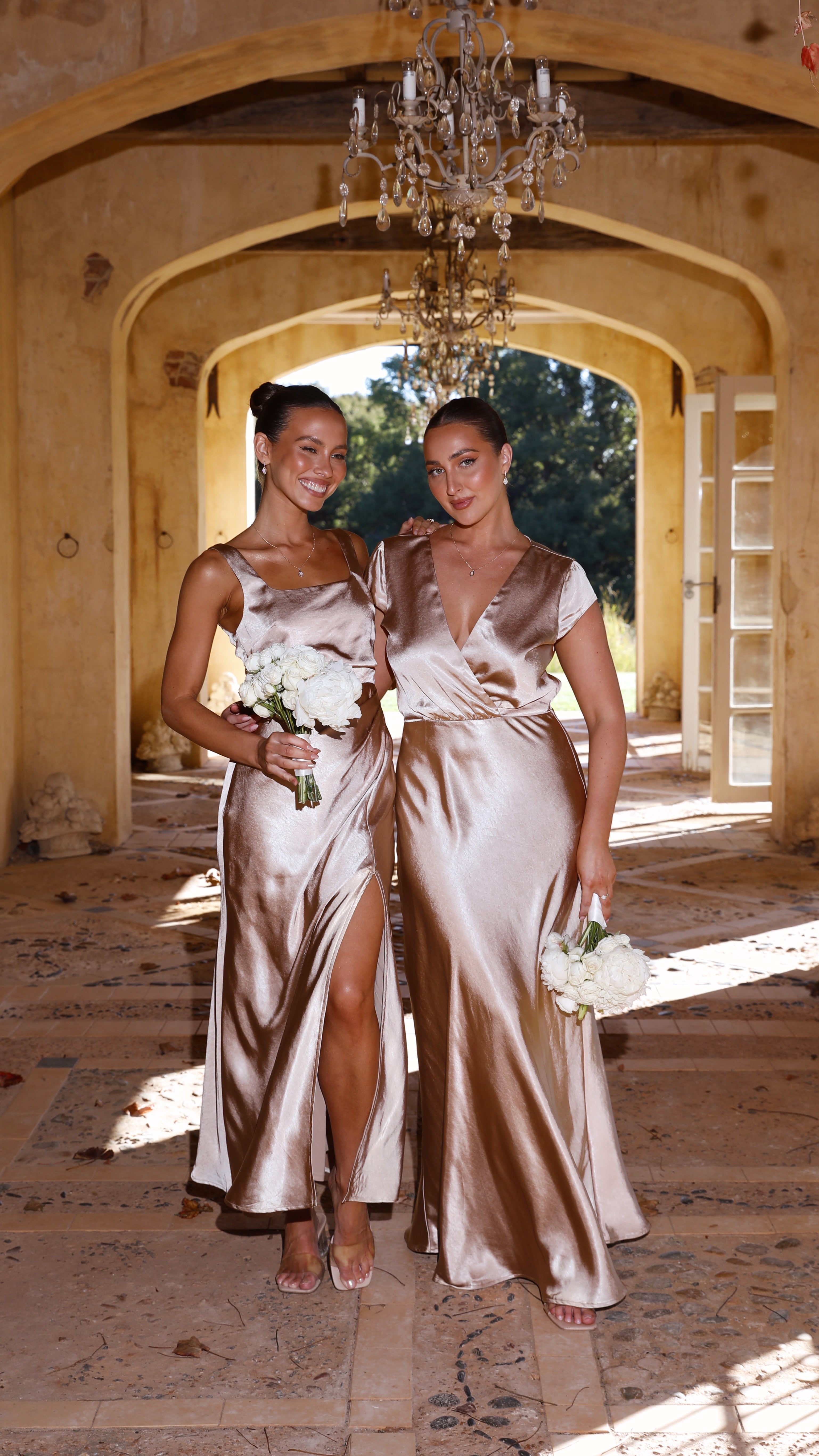 Alaria Maxi Dress for Women - Elegant Gold Long Flowy Dress for Summer, Beach, Party & Special Occasions