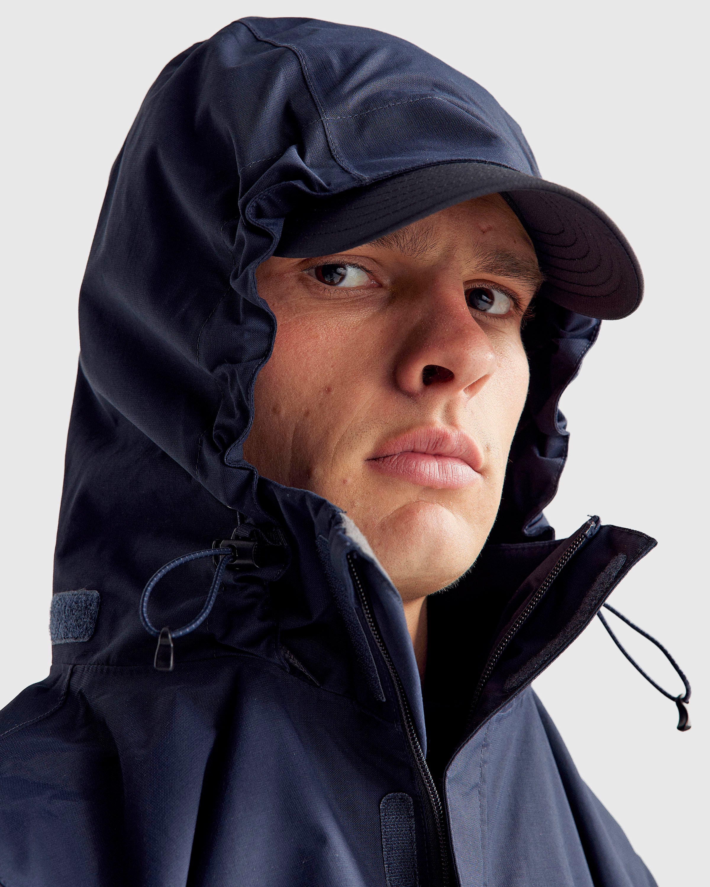 Men's Andulo 2-Layer Waterproof Rain Jacket - Lightweight Windbreaker with Hood, Pure Navy Blue - Perfect for Hiking, Camping & Outdoor Activities