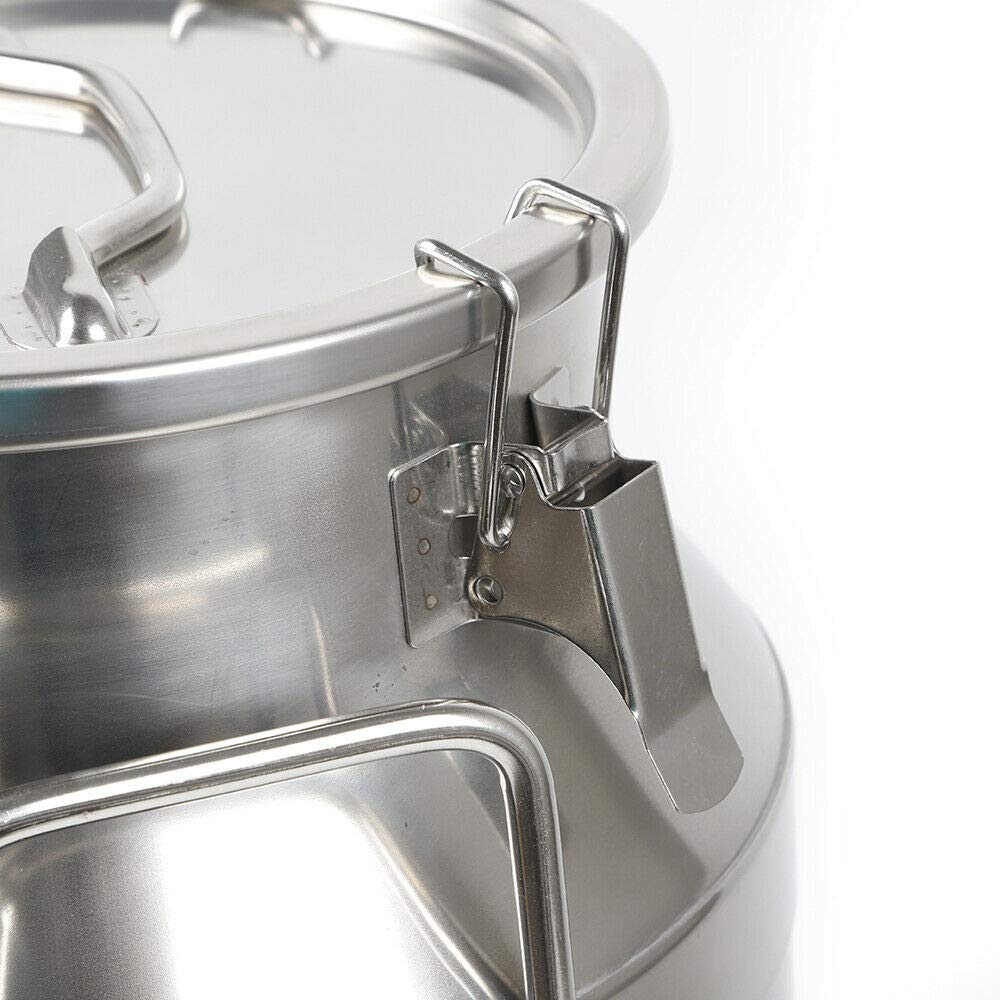 Premium 304 Stainless Steel Milk Can & Wine Pail - 30L/7.95 Gallon Heavy Duty Sealed Lid Container for Farm, Brewing & Bulk Liquid Storage - Ideal for Dairy, Winemaking & Commercial Use