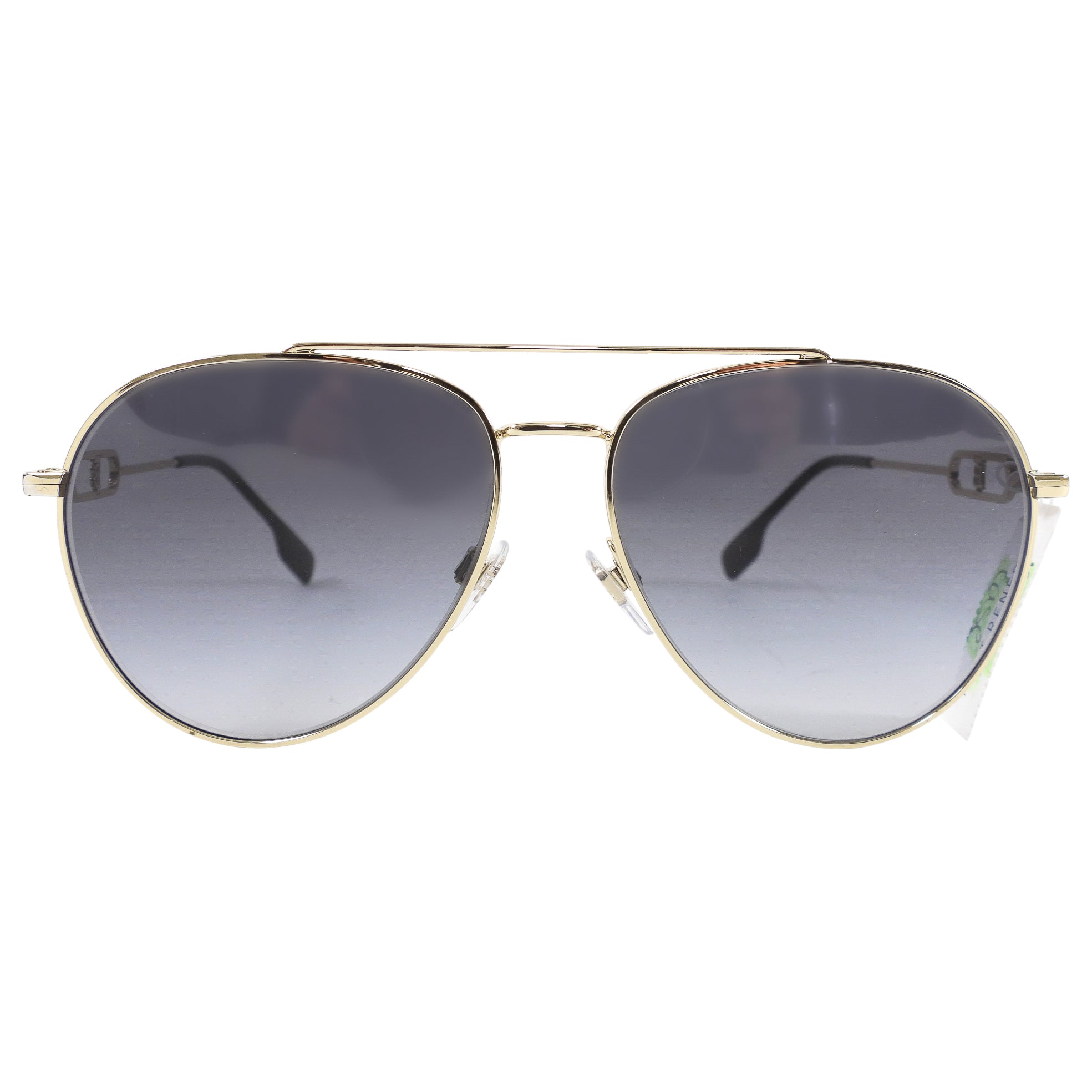 Burberry Gold Framed Aviator Sunglasses for Women & Men - Luxury Polarized UV Protection - Perfect for Driving, Travel & Outdoor Activities