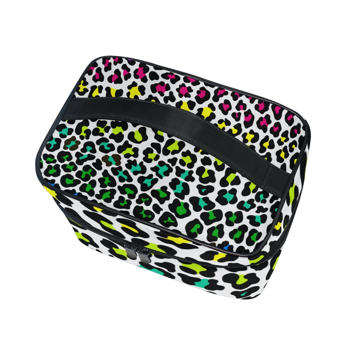 Colorful Leopard Print Cosmetic Bag for Women - Waterproof Travel Makeup Organizer with Multiple Pockets | Perfect for Travel, Gym, and Daily Storage
